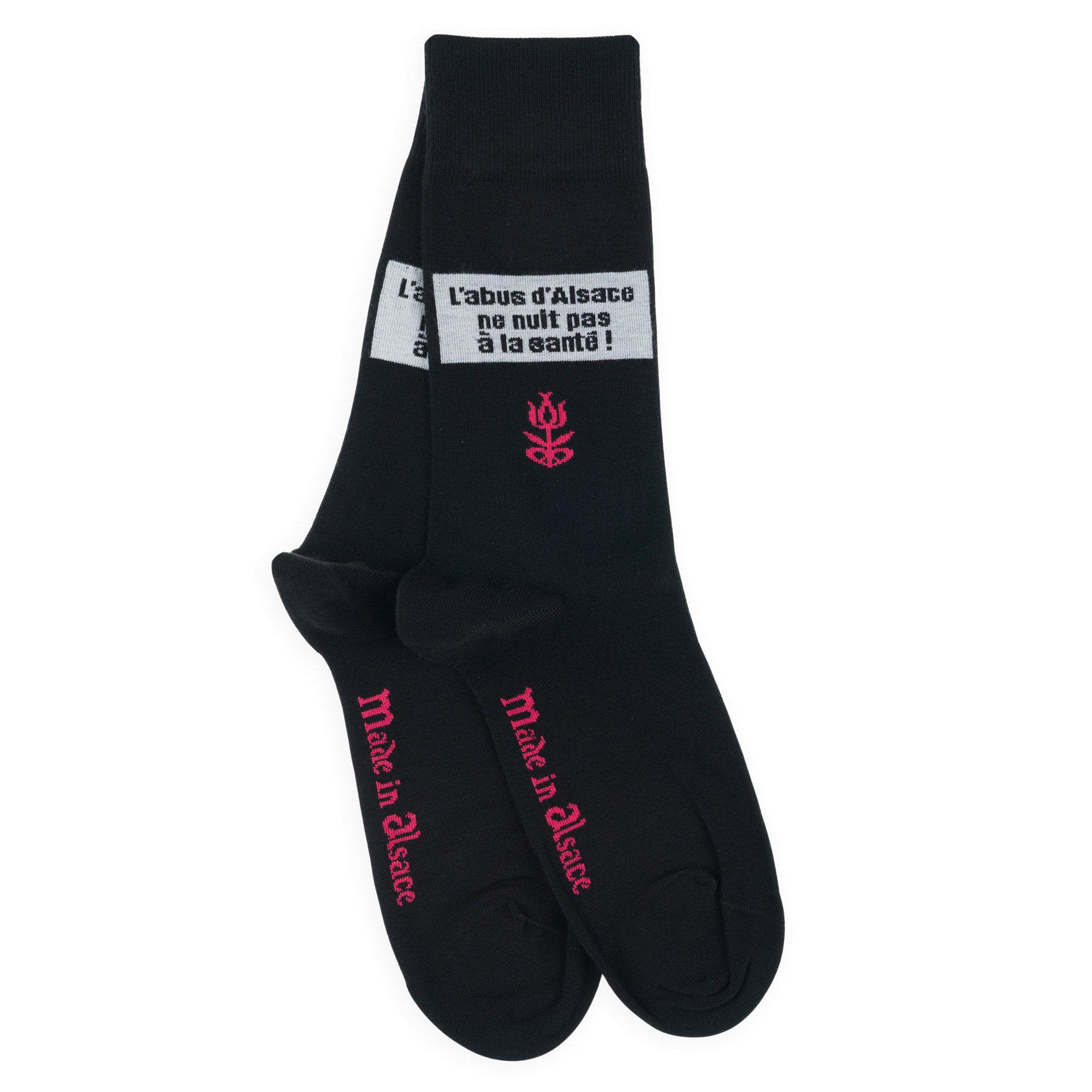 Chaussettes made in Alsace en coton Noir - L'abus d'Alsace