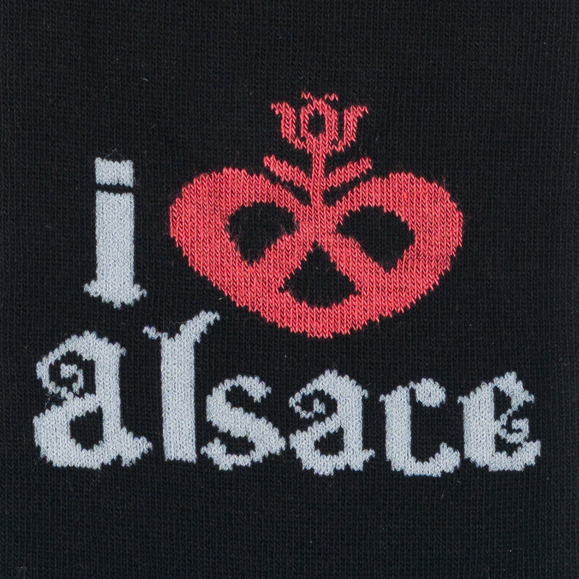 Chaussettes made in Alsace en coton Noir - I love Alsace