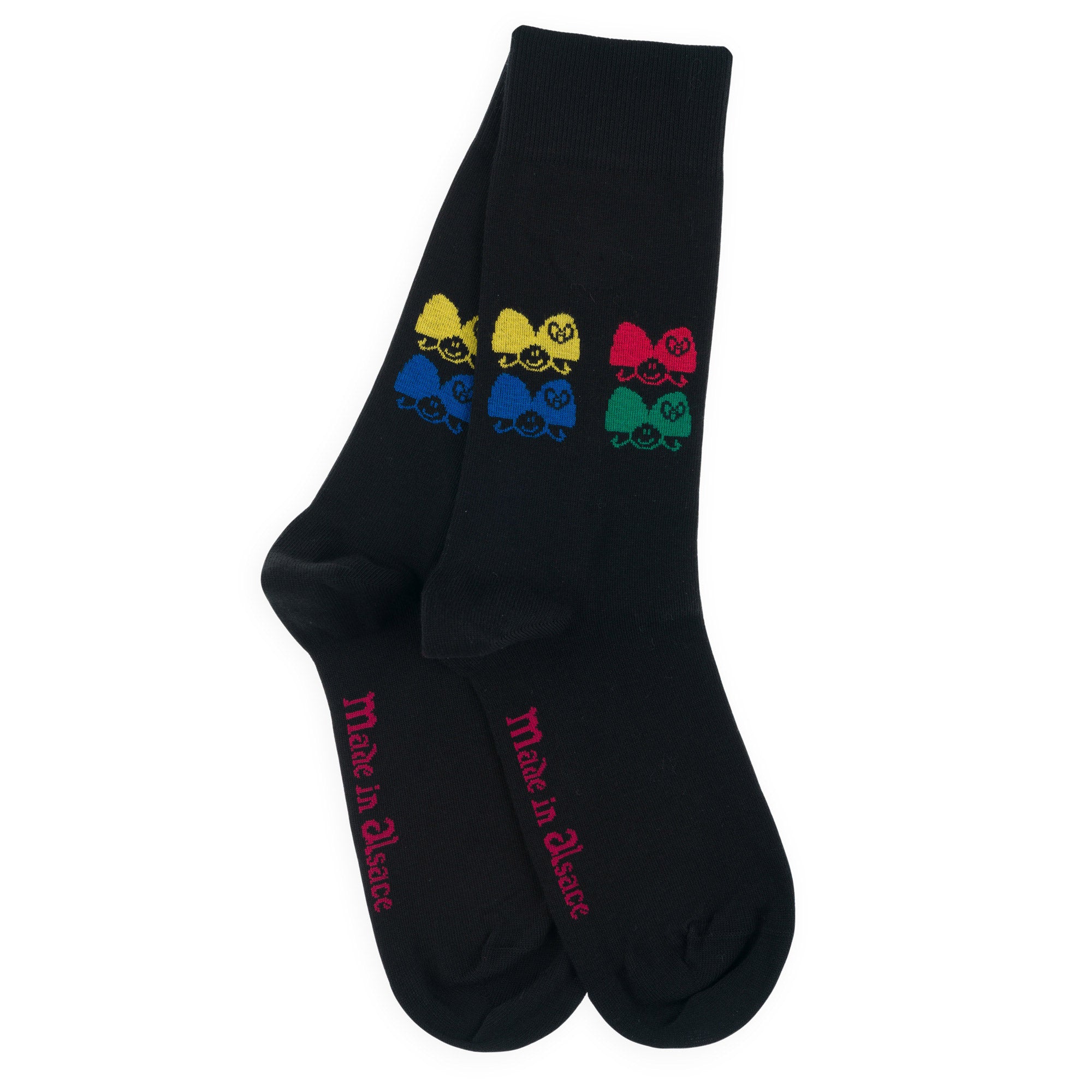 Chaussettes made in Alsace en coton Noir
