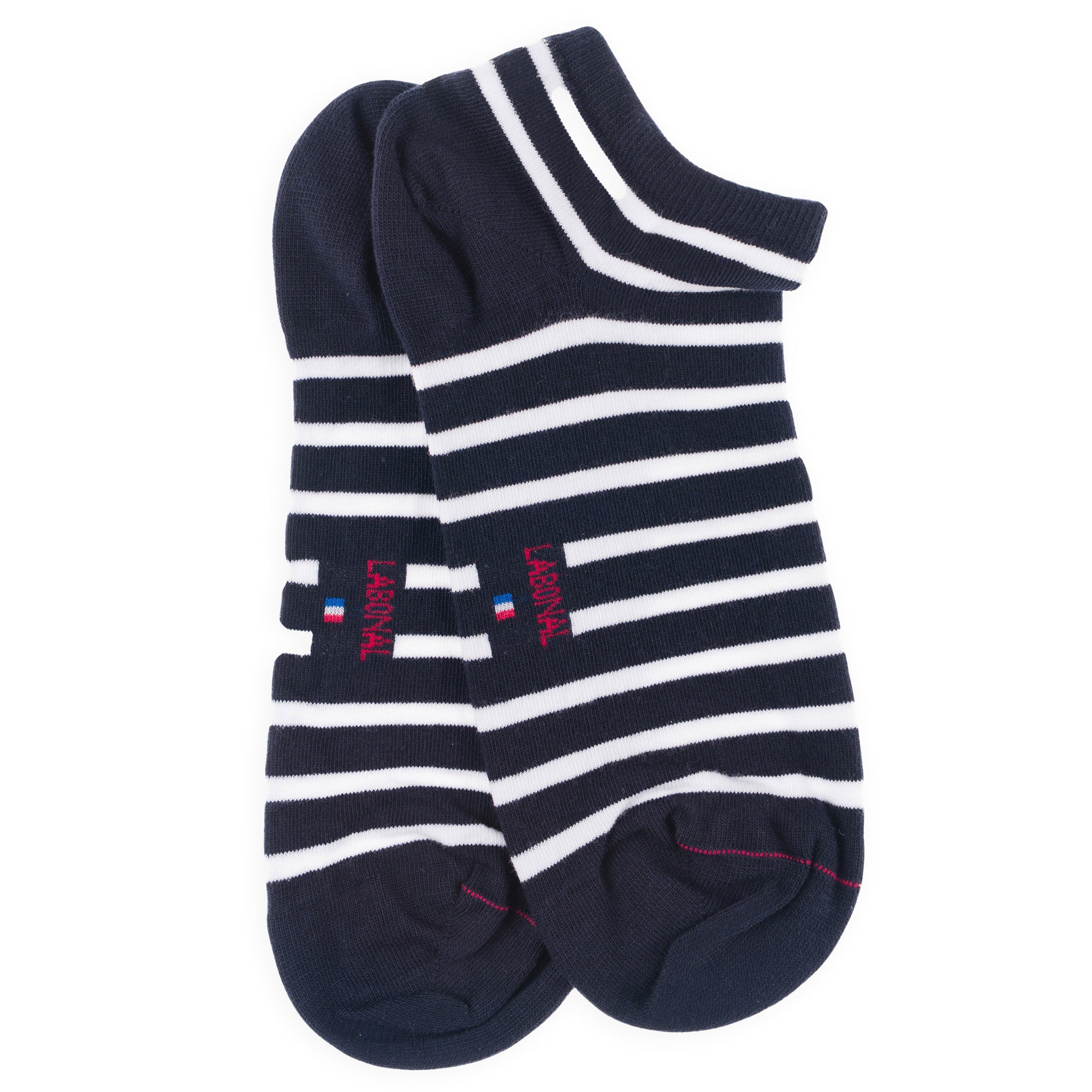 Mini-socquettes en coton Marine & Blanc - Rayures marinières