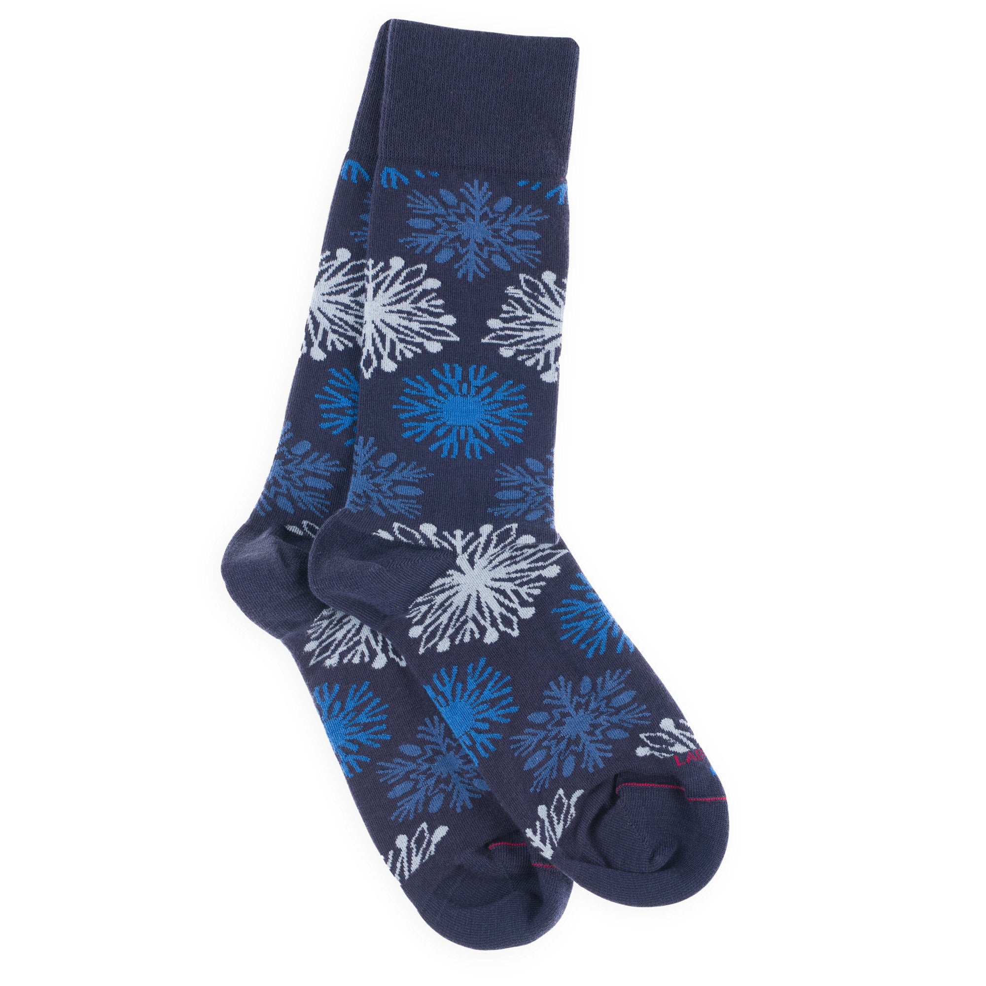Chaussettes en coton Marine - Motifs flocons