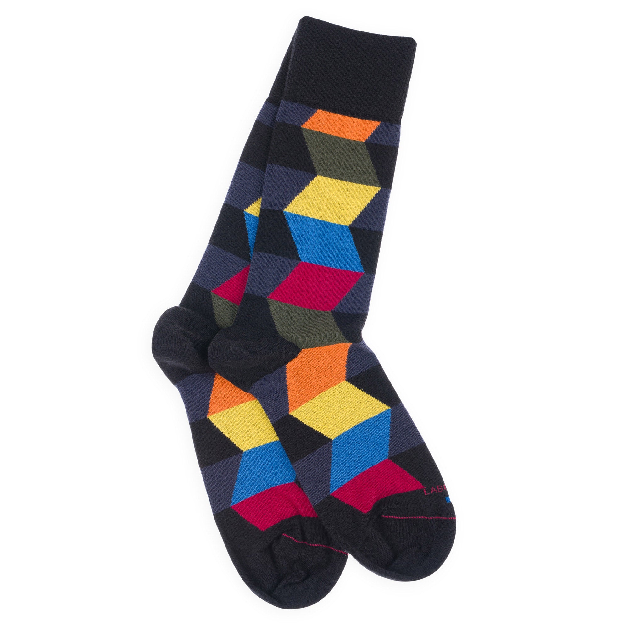 Chaussettes en coton Noir - Motif géométrique