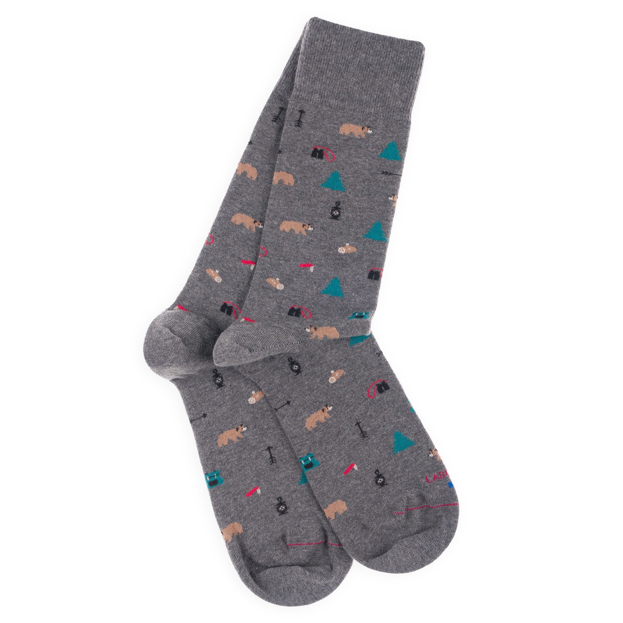 Chaussettes en coton Gris foncé - Motifs semis ours