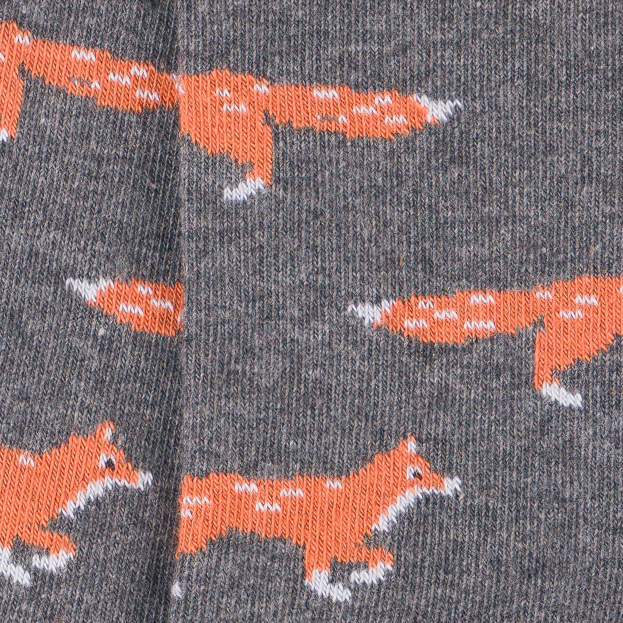 Chaussettes en coton Gris foncé - Motifs semis renards