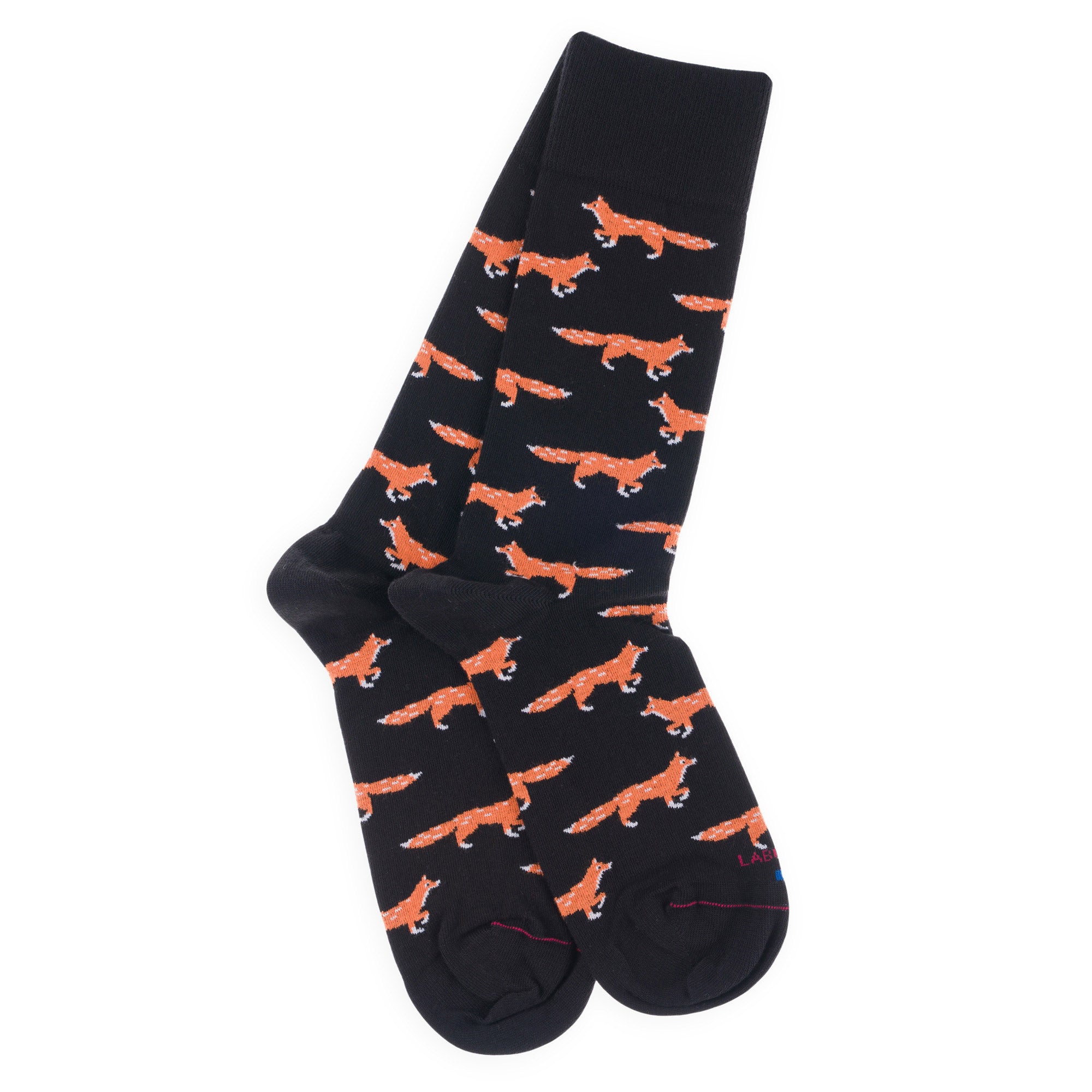 Chaussettes en coton Noir - Motifs semis renards