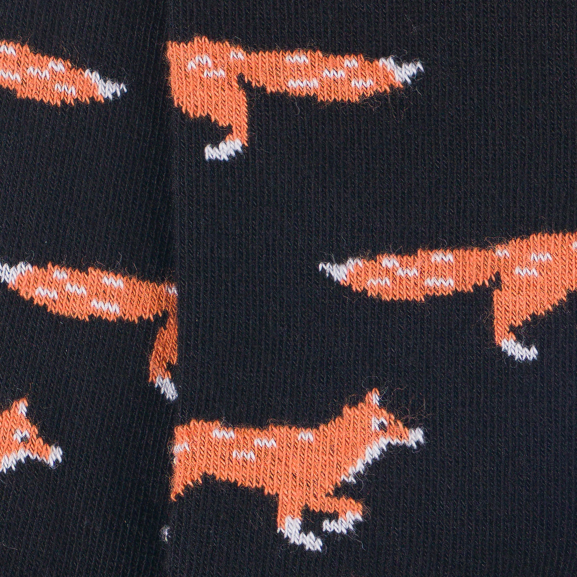 Chaussettes en coton Noir - Motifs semis renards