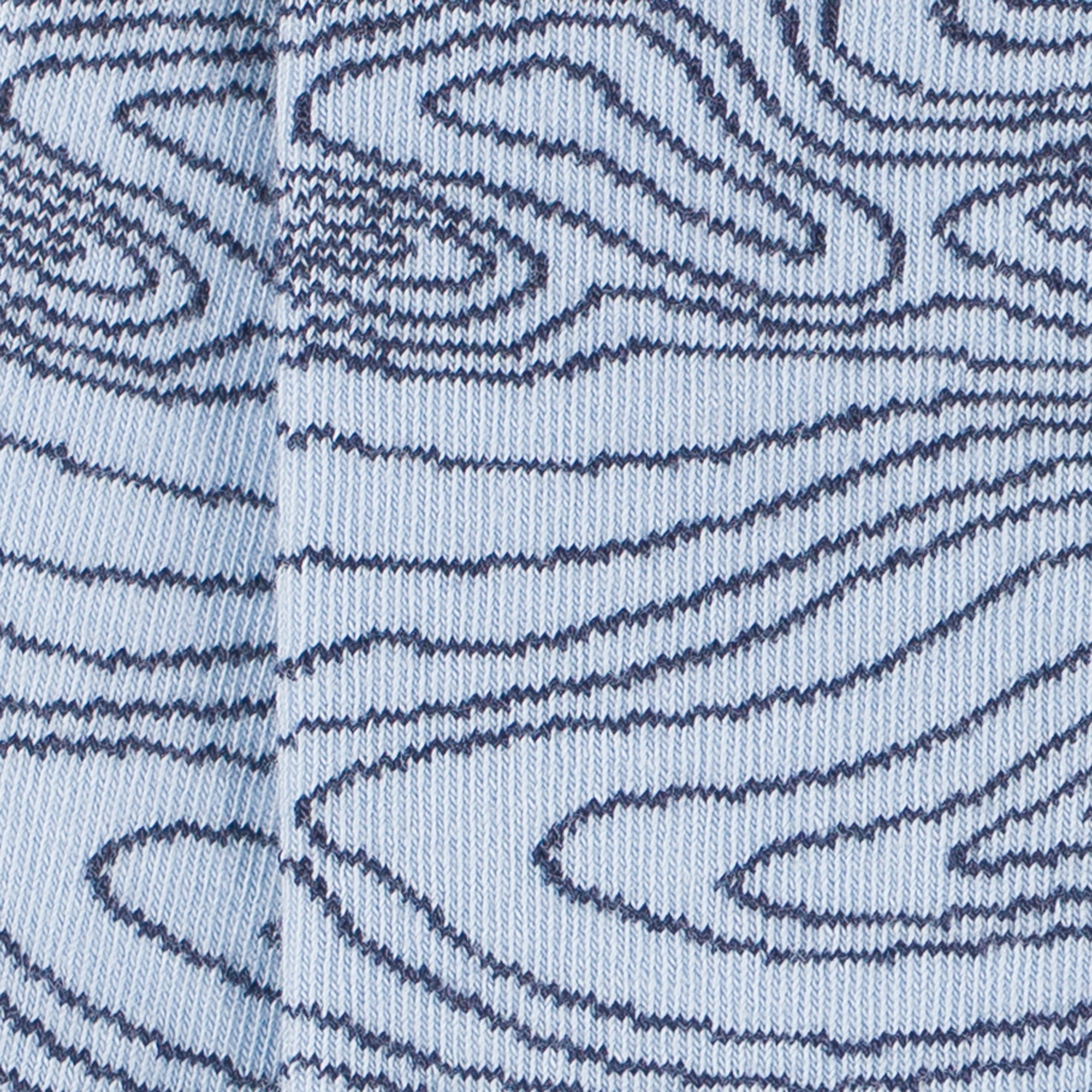 Chaussettes en coton Bleu clair - Motif carte topographique