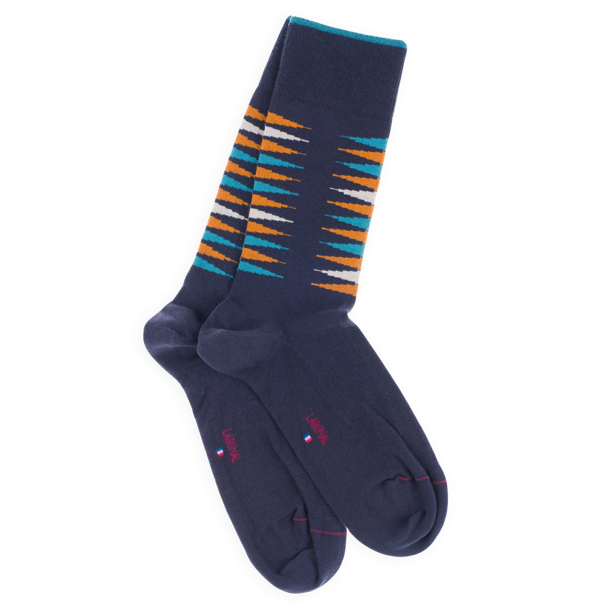 Chaussettes en coton Marine - Motifs backgammon