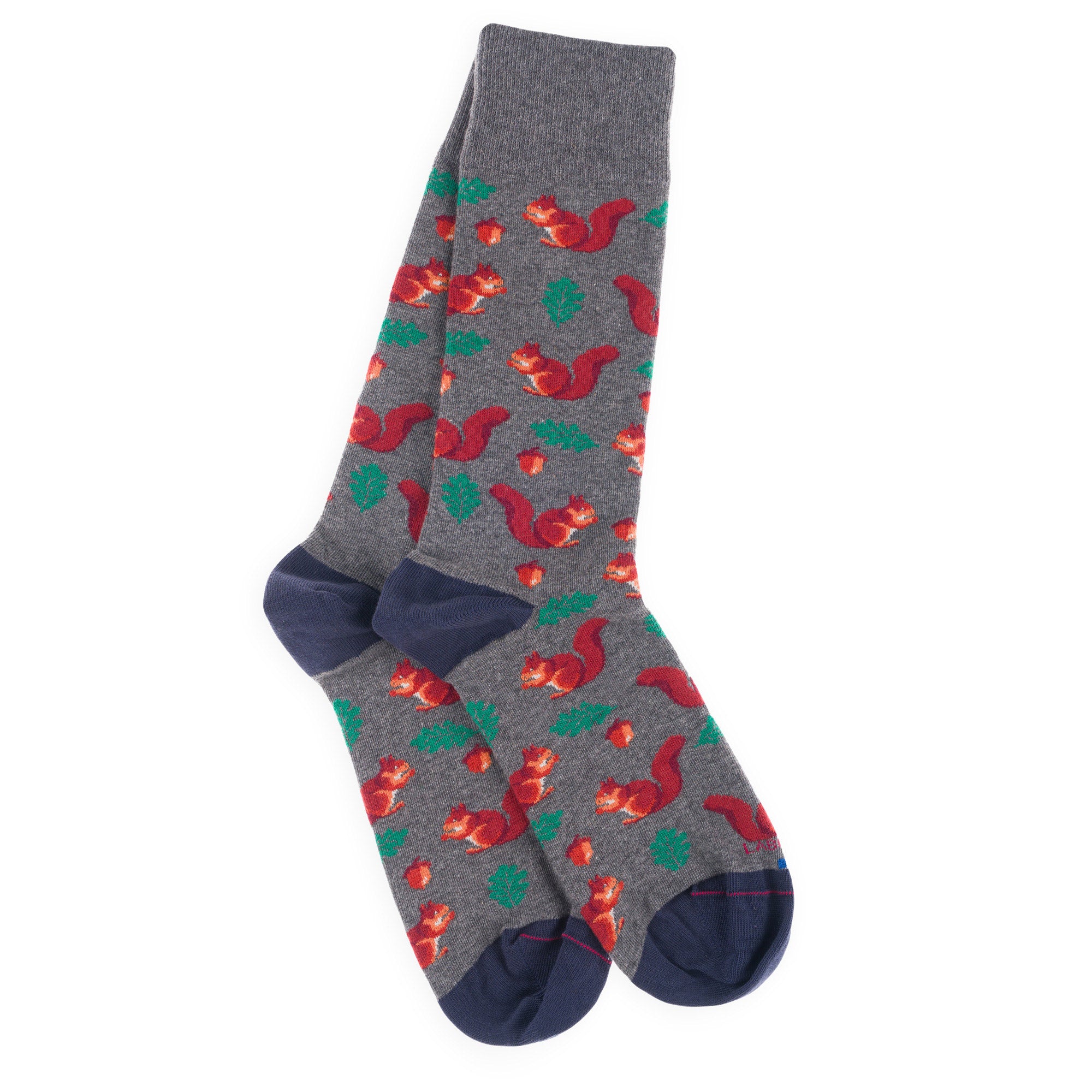 Chaussettes en coton Gris foncé - Motifs écureuils