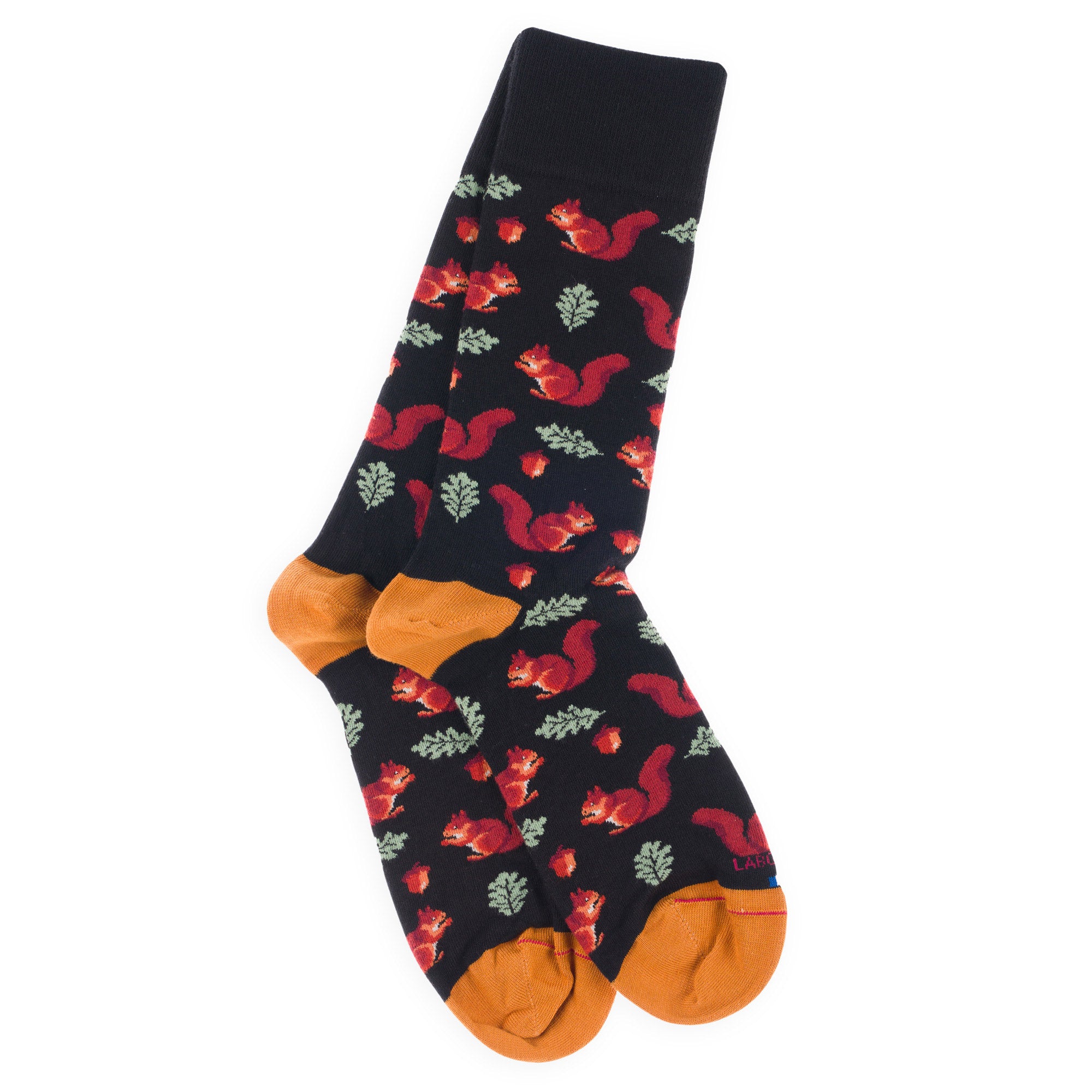 Chaussettes en coton Noir - Motifs écureuils
