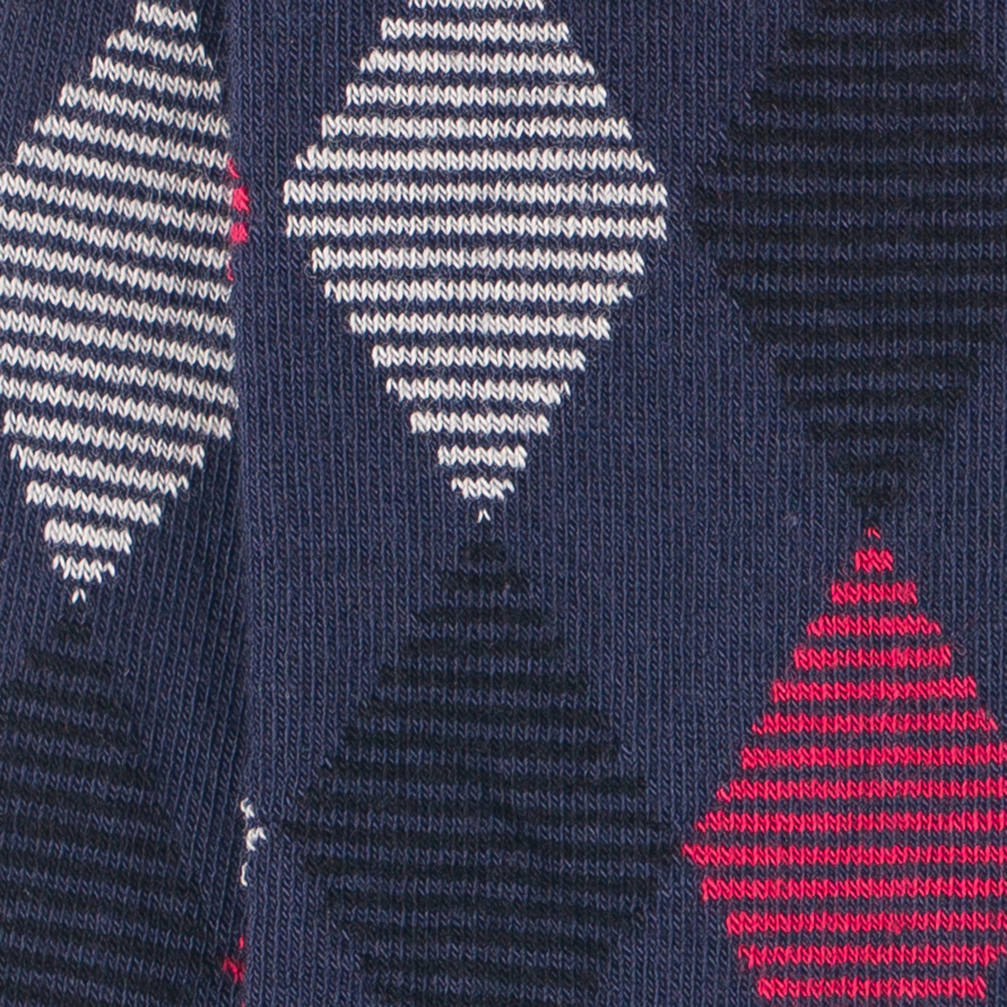 Chaussettes en coton Marine - Motifs losanges rayés