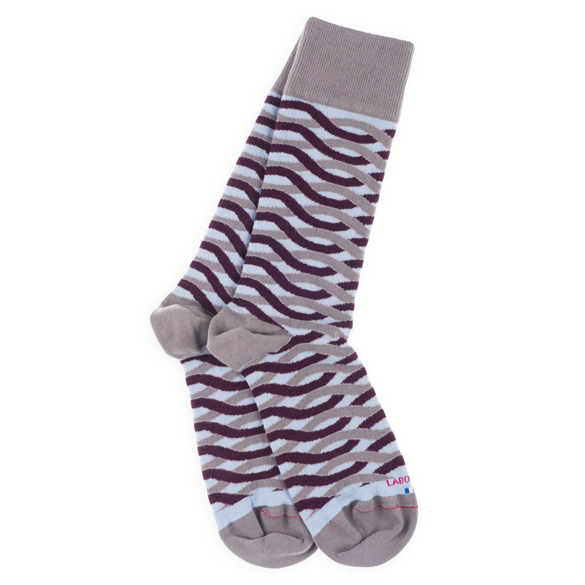 Chaussettes en coton Gris ardoise - Motifs cordages