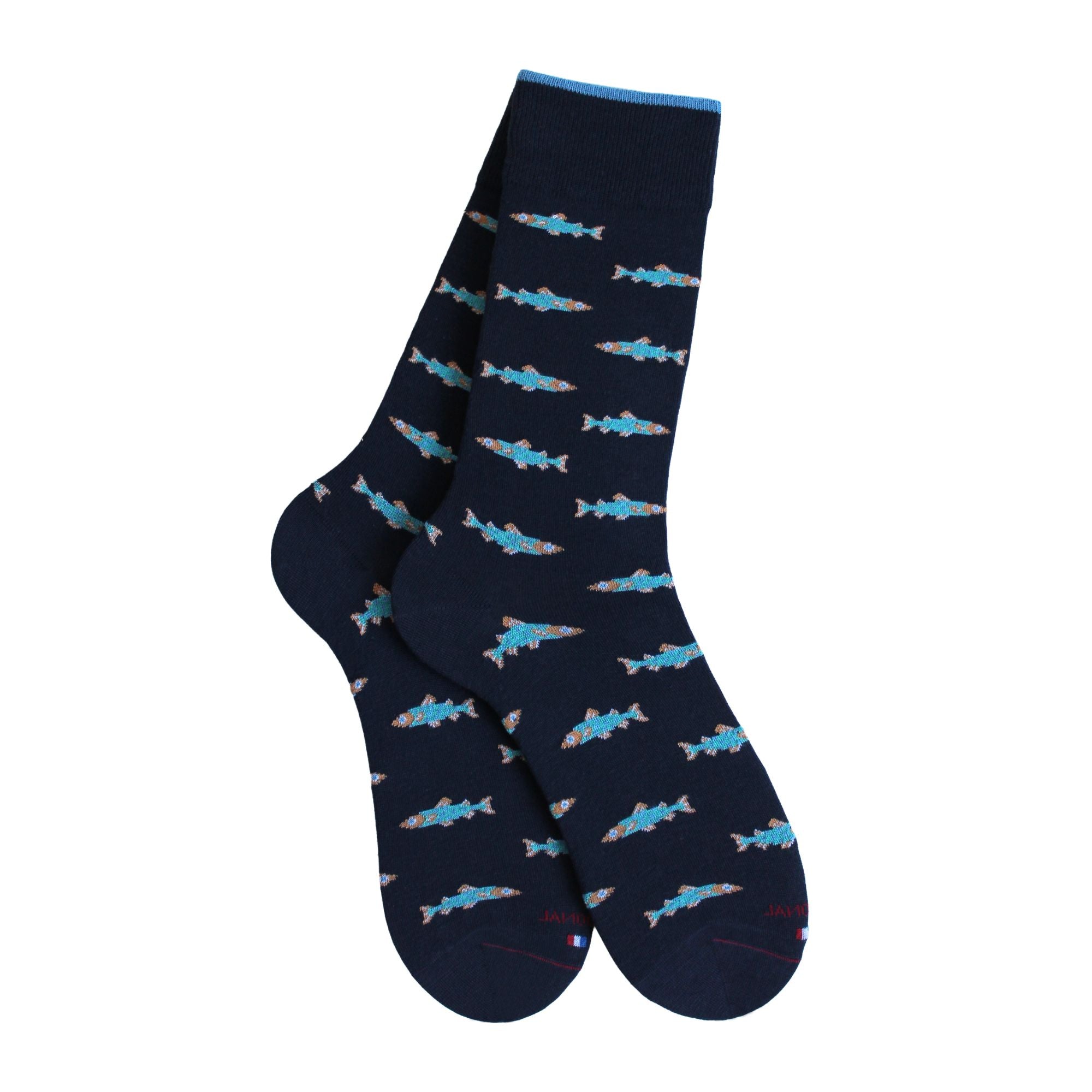 Chaussettes en coton Marine - Motifs poissons