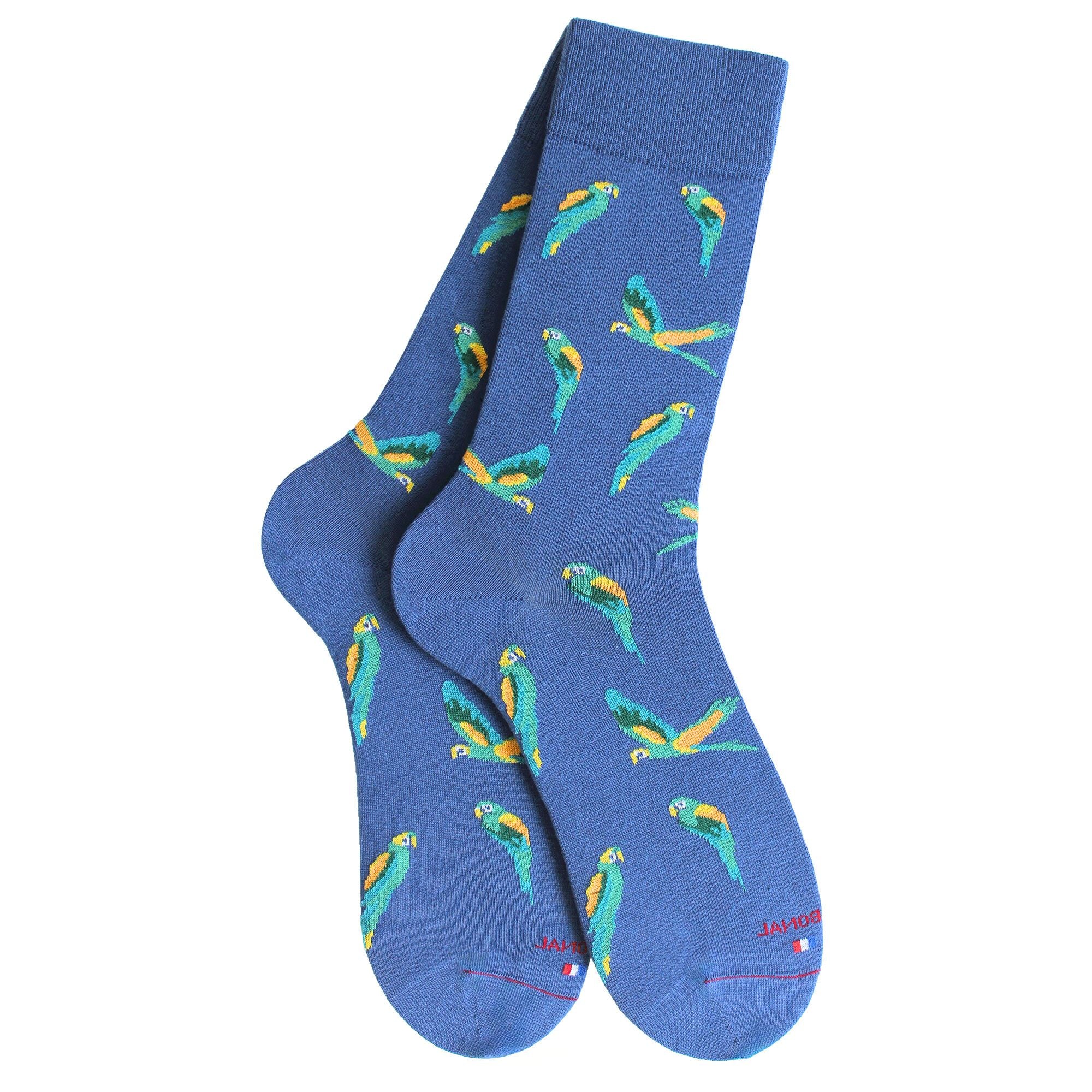 Chaussettes en coton Bleu - Semis perroquets