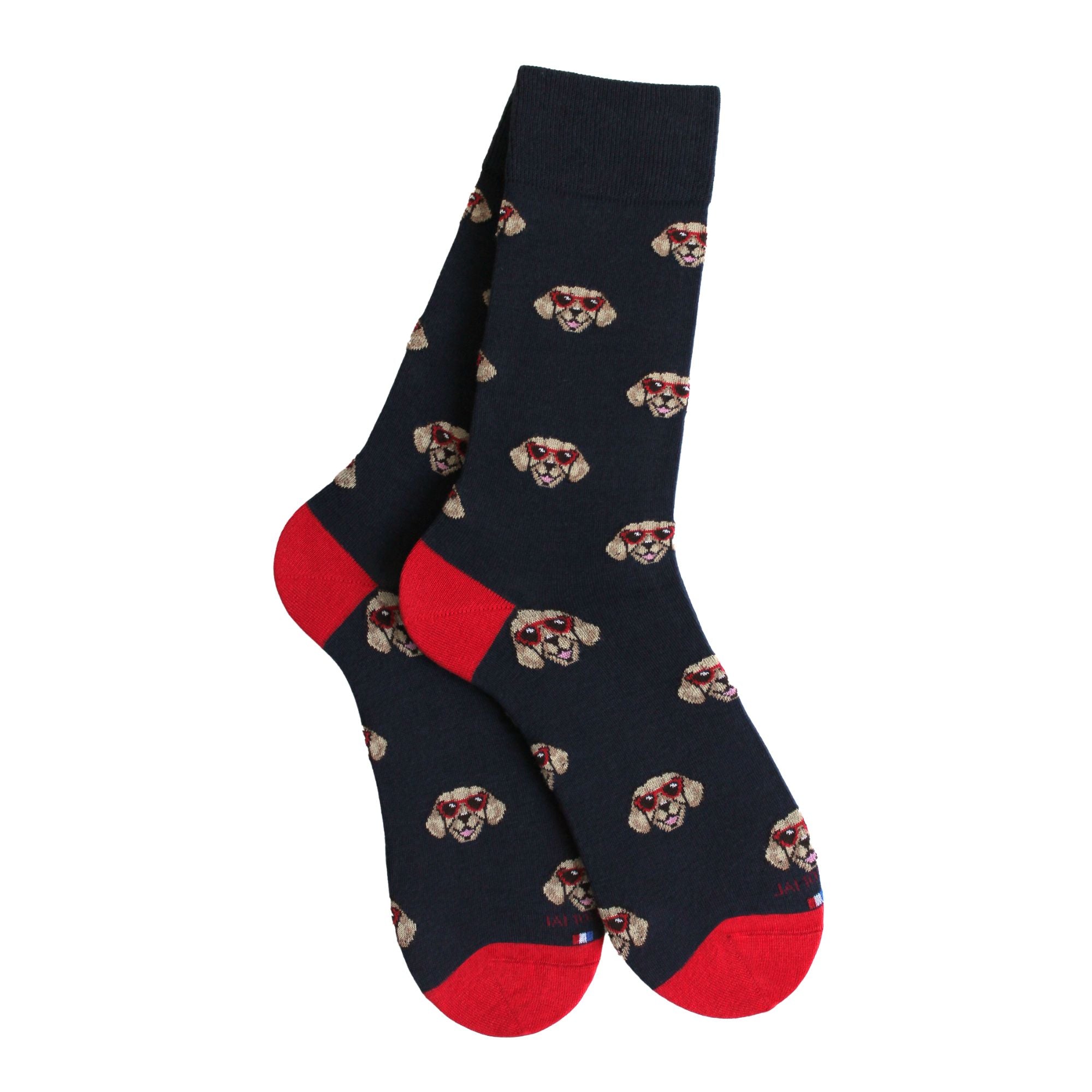 Chaussettes en coton Marine - Têtes de chien