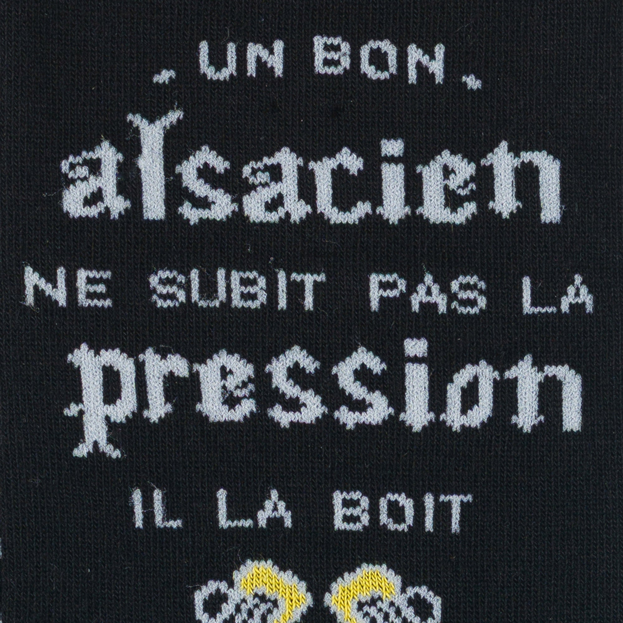 Chaussettes made in Alsace en coton Noir - Un bon alsacien...
