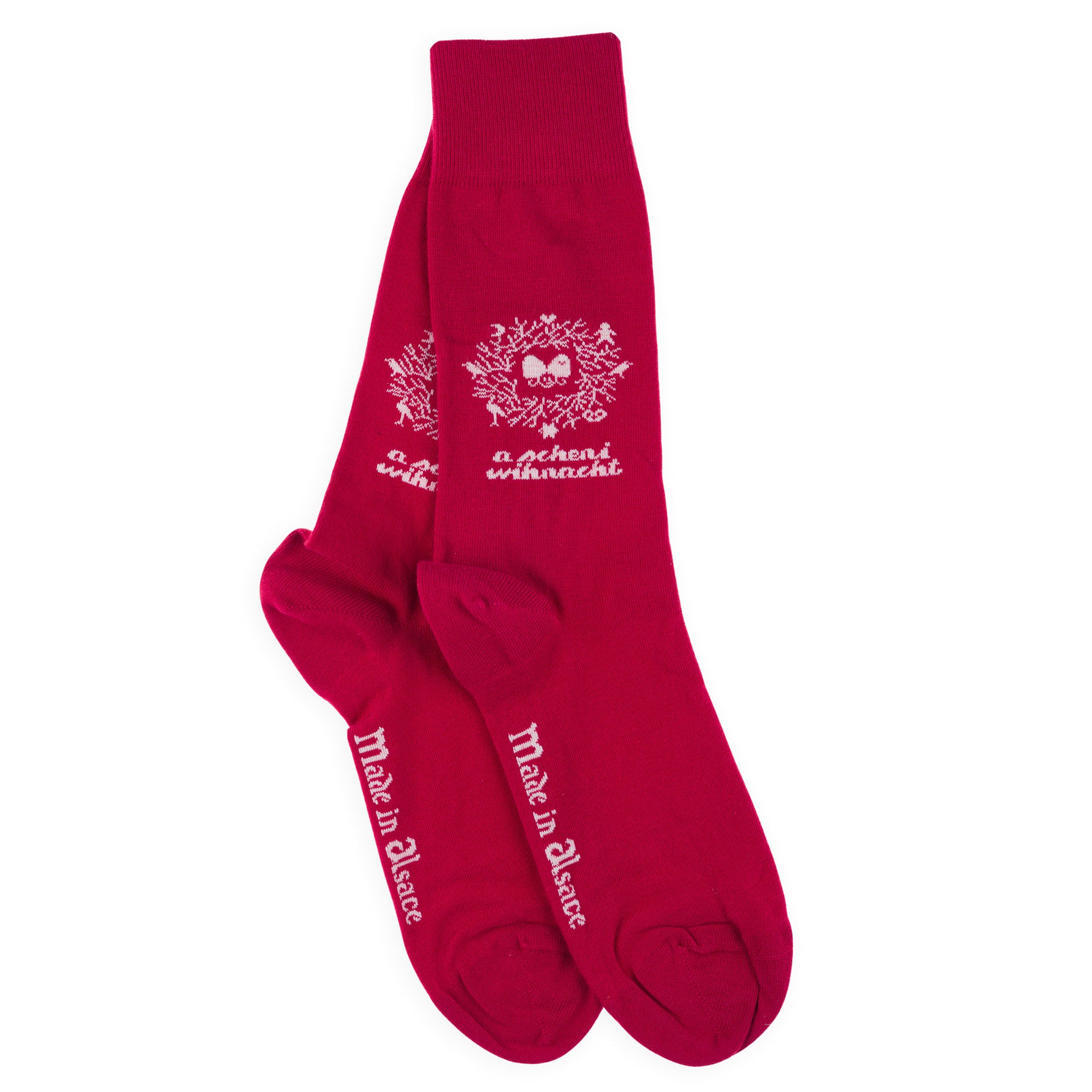 Chaussettes made in Alsace en coton Rouge - Joyeux Noël