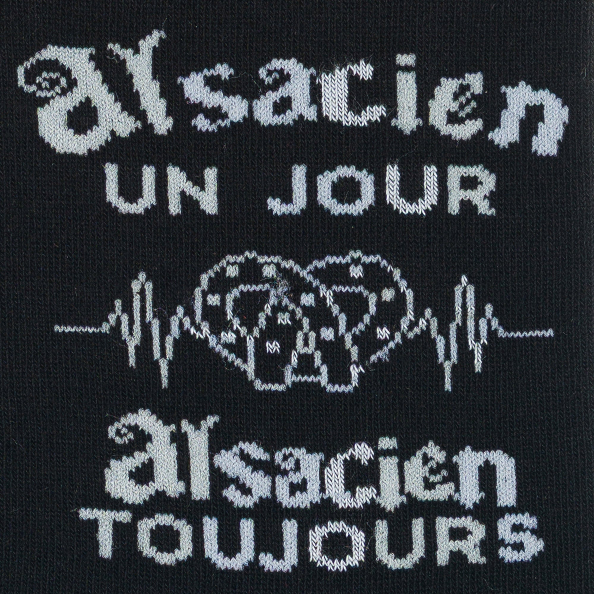 Chaussettes made in Alsace en coton Noir - Alsacien un jour, Alsacien toujours