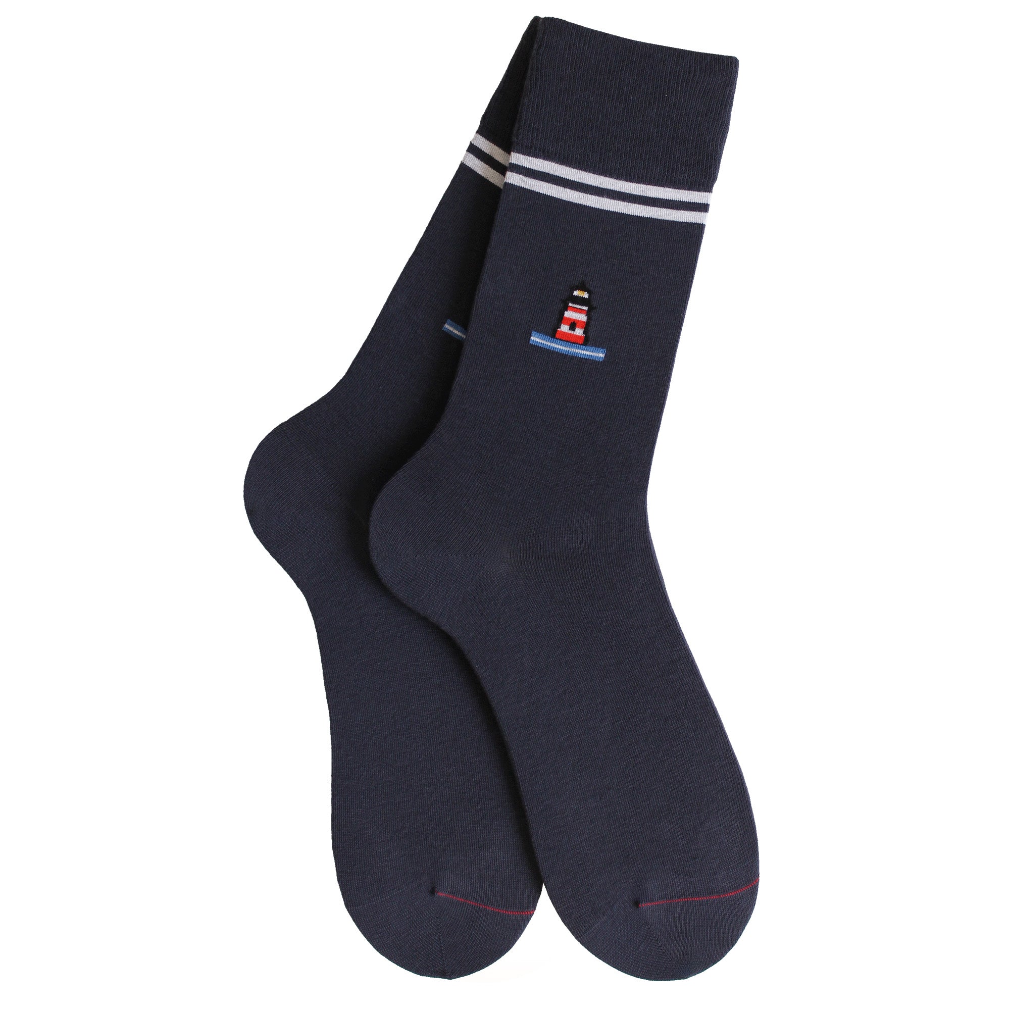 Chaussettes en coton Marine - Motif phare