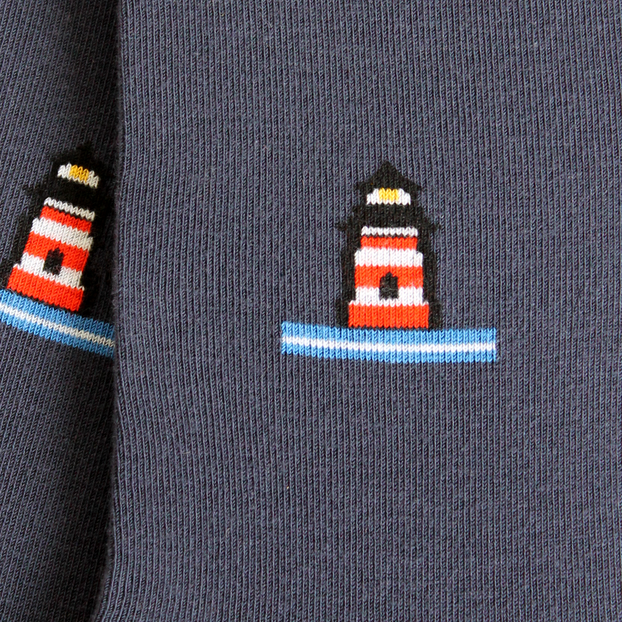 Chaussettes en coton Marine - Motif phare