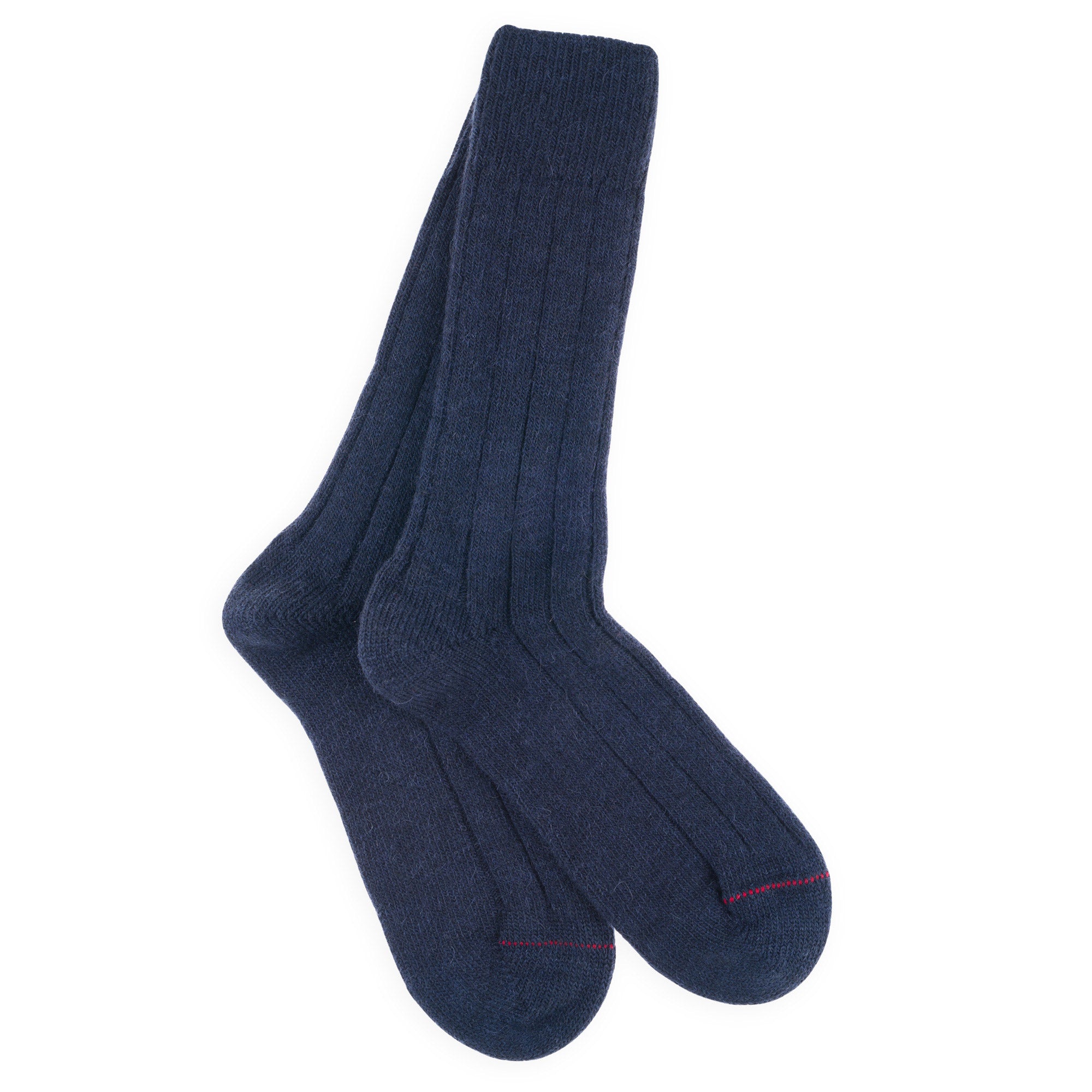 Chaussettes alpaga Marine - Grosses mailles à côtes