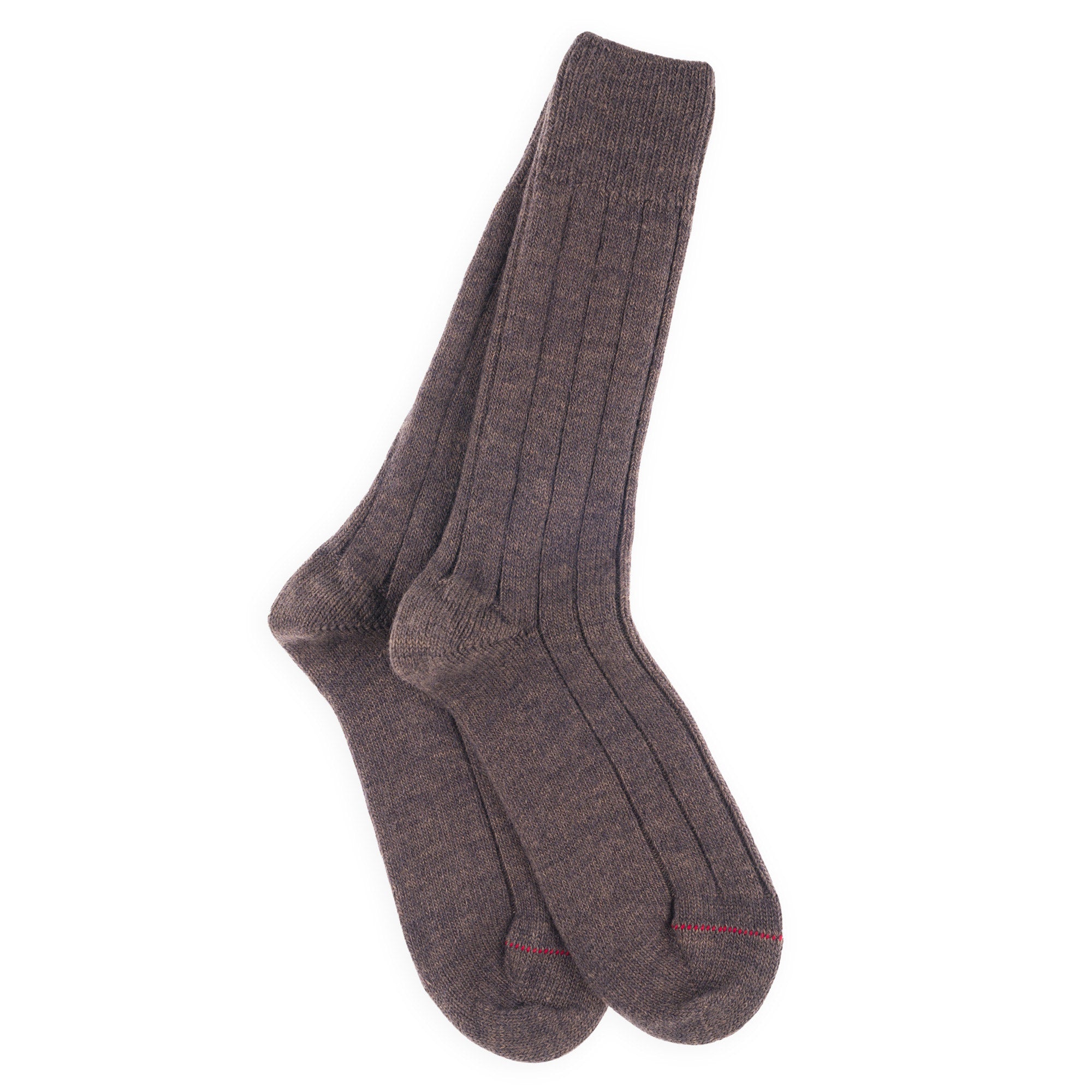 Chaussettes alpaga Marron - Grosses mailles à côtes