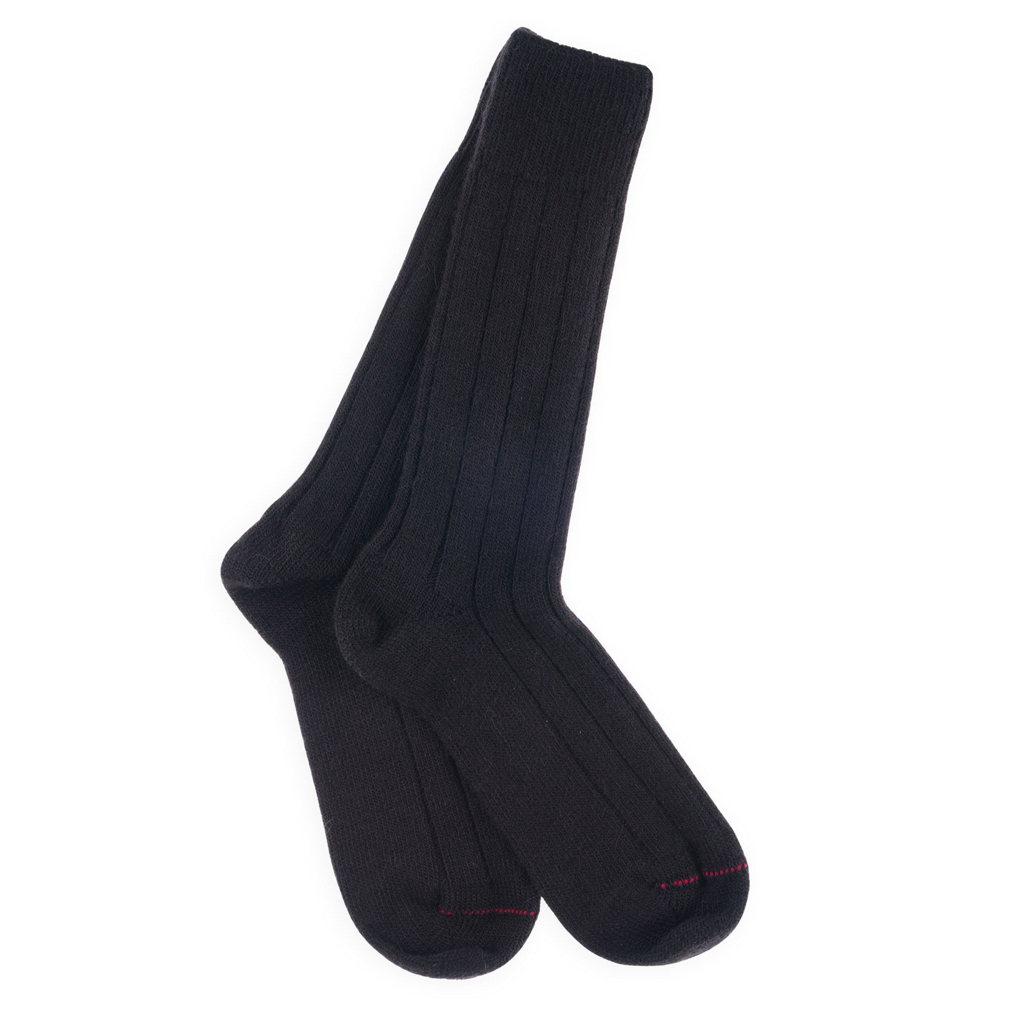 Chaussettes alpaga Noir - Grosses mailles à côtes