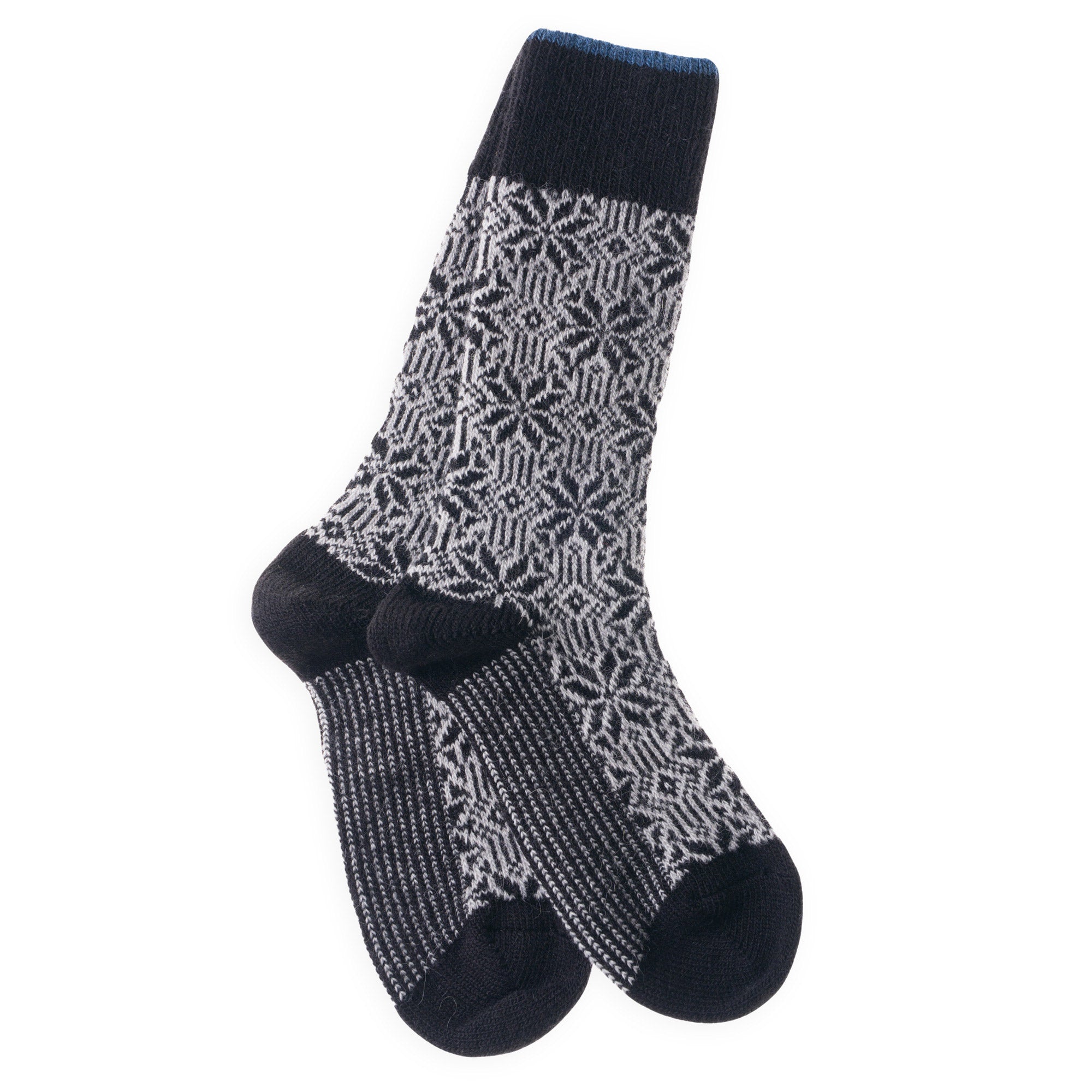 Chaussettes alpaga épaisses Noir - Norvégiennes