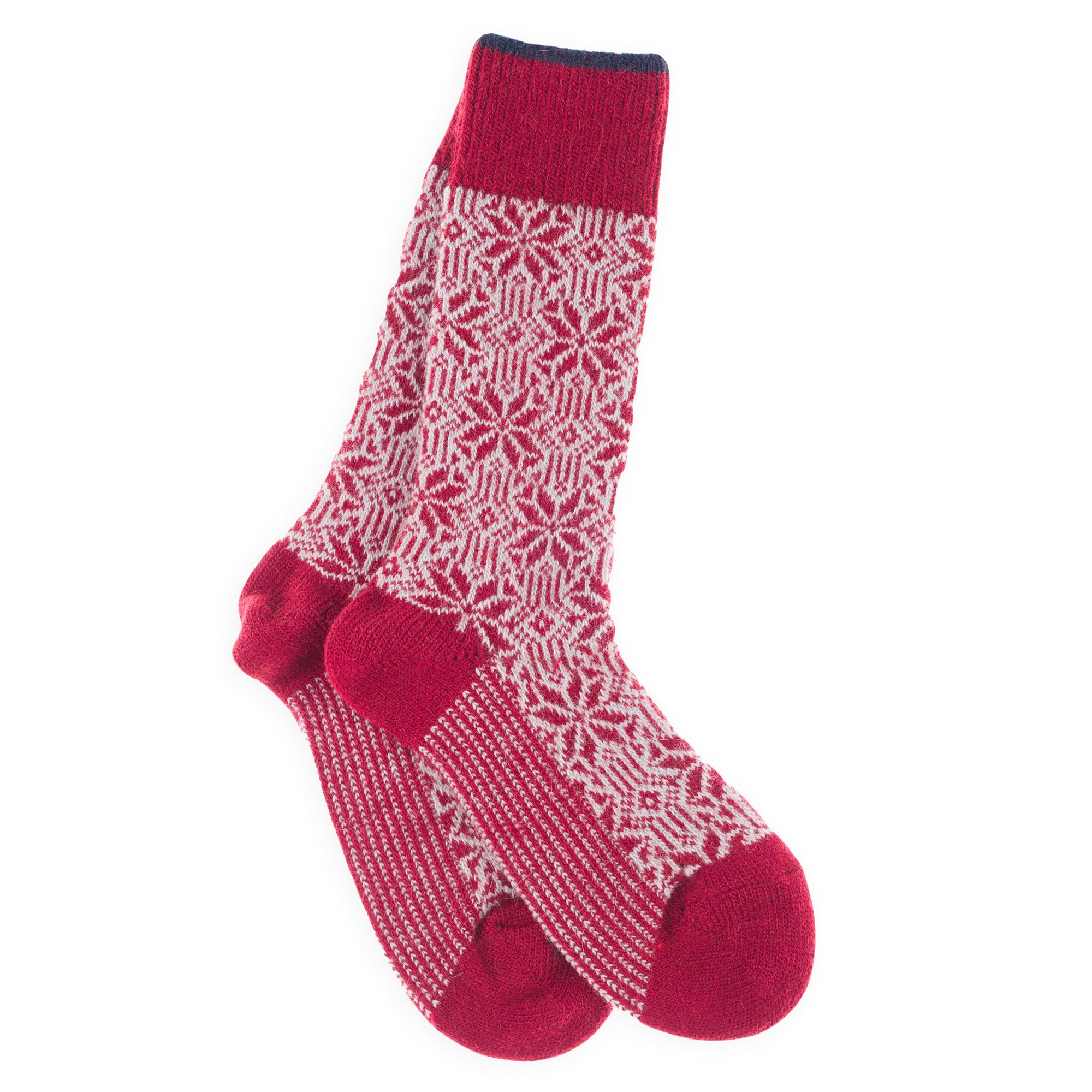 Chaussettes alpaga épaisses Rouge - Norvégiennes