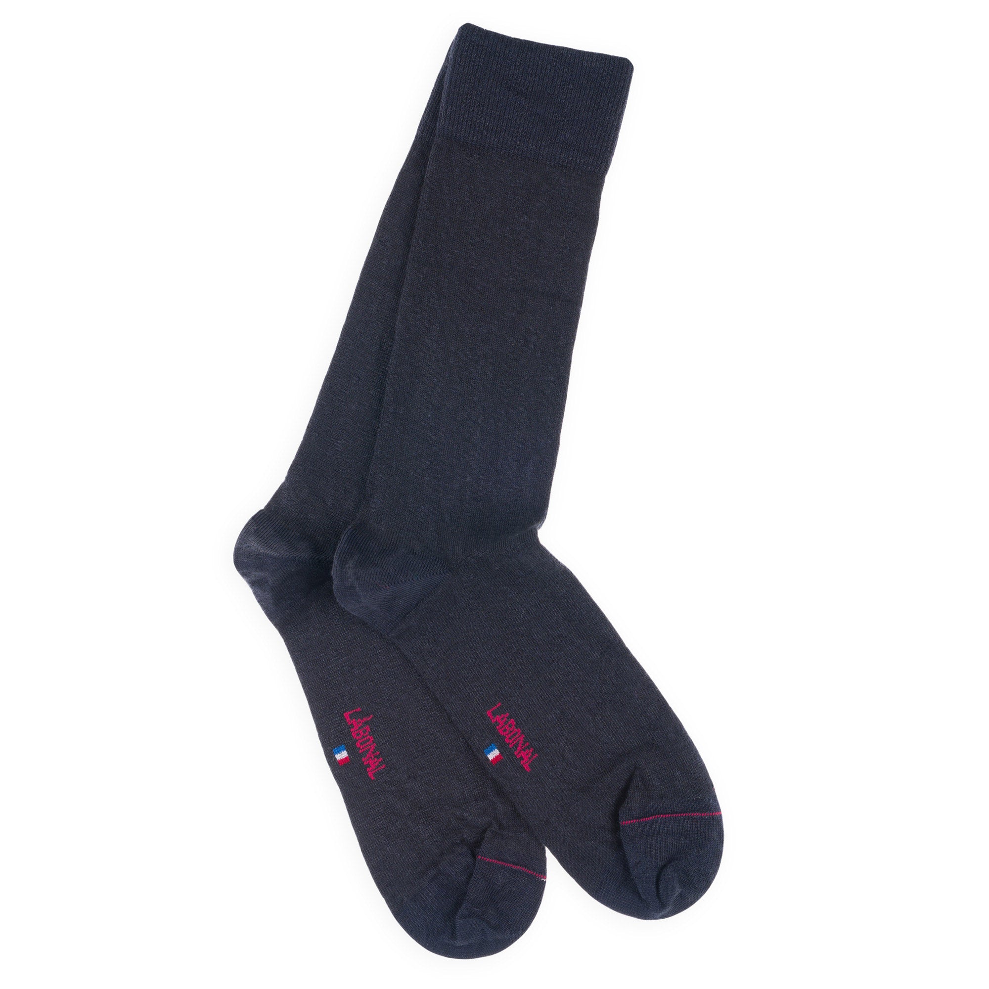 Chaussettes en lin Marine - Unies jersey