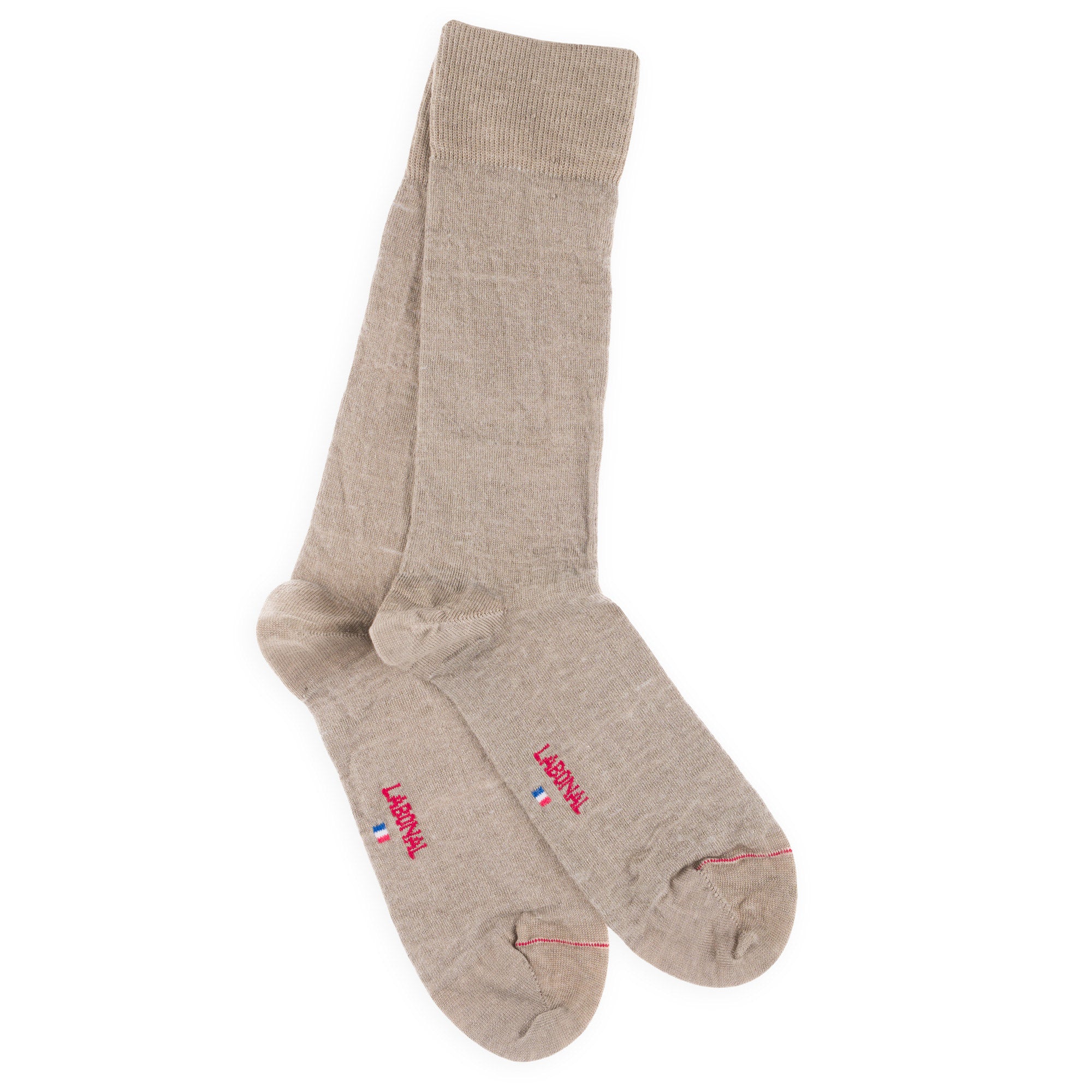 Chaussettes en lin Taupe - Unies jersey