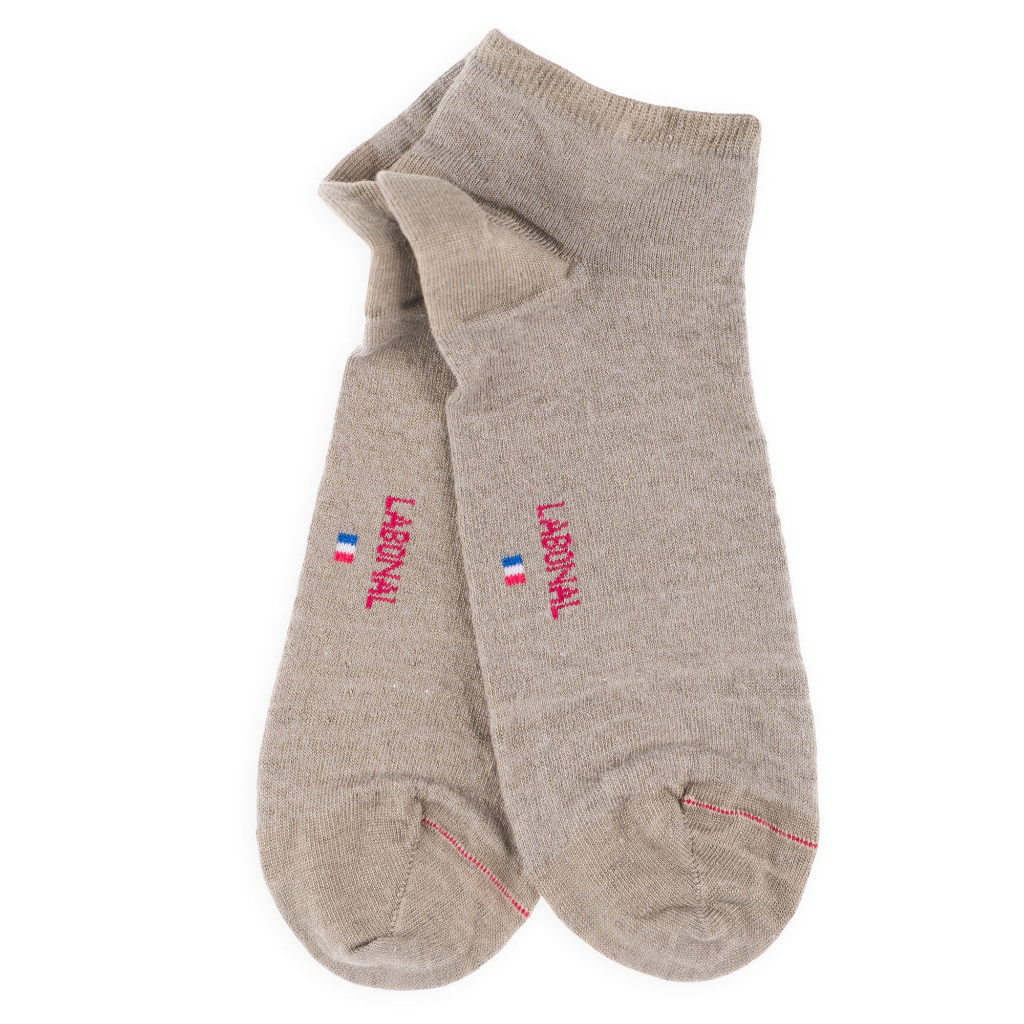 Mini-socquettes en lin Taupe - Unies jersey
