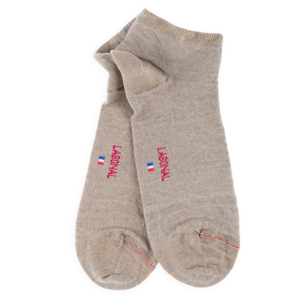 Chaussettes courtes en lin Taupe - Unies jersey | Labonal