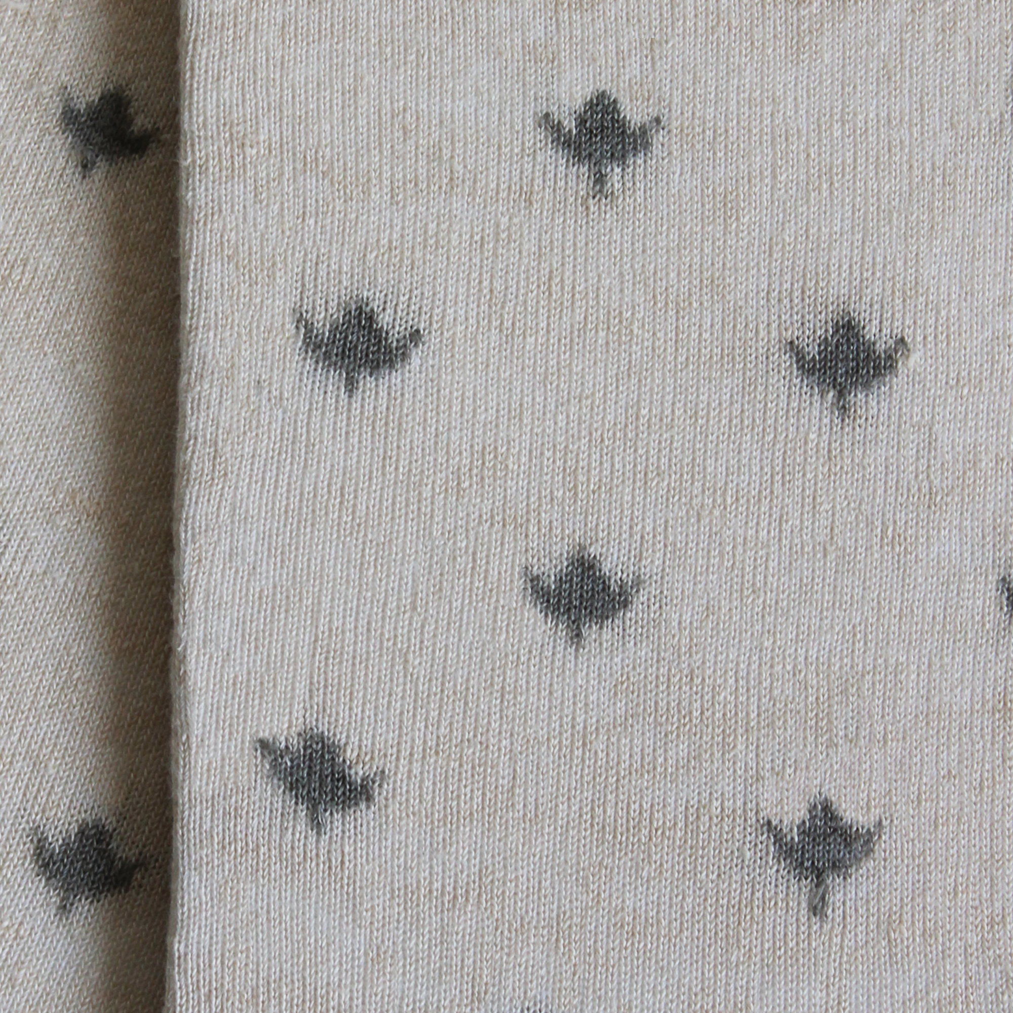 Chaussettes en lin Blanc écru - Semis feuilles lin