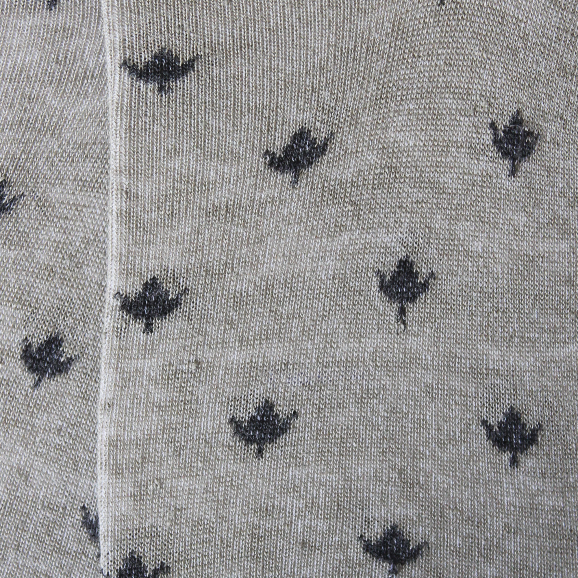 Mini-socquettes en lin Taupe - Semis feuilles lin