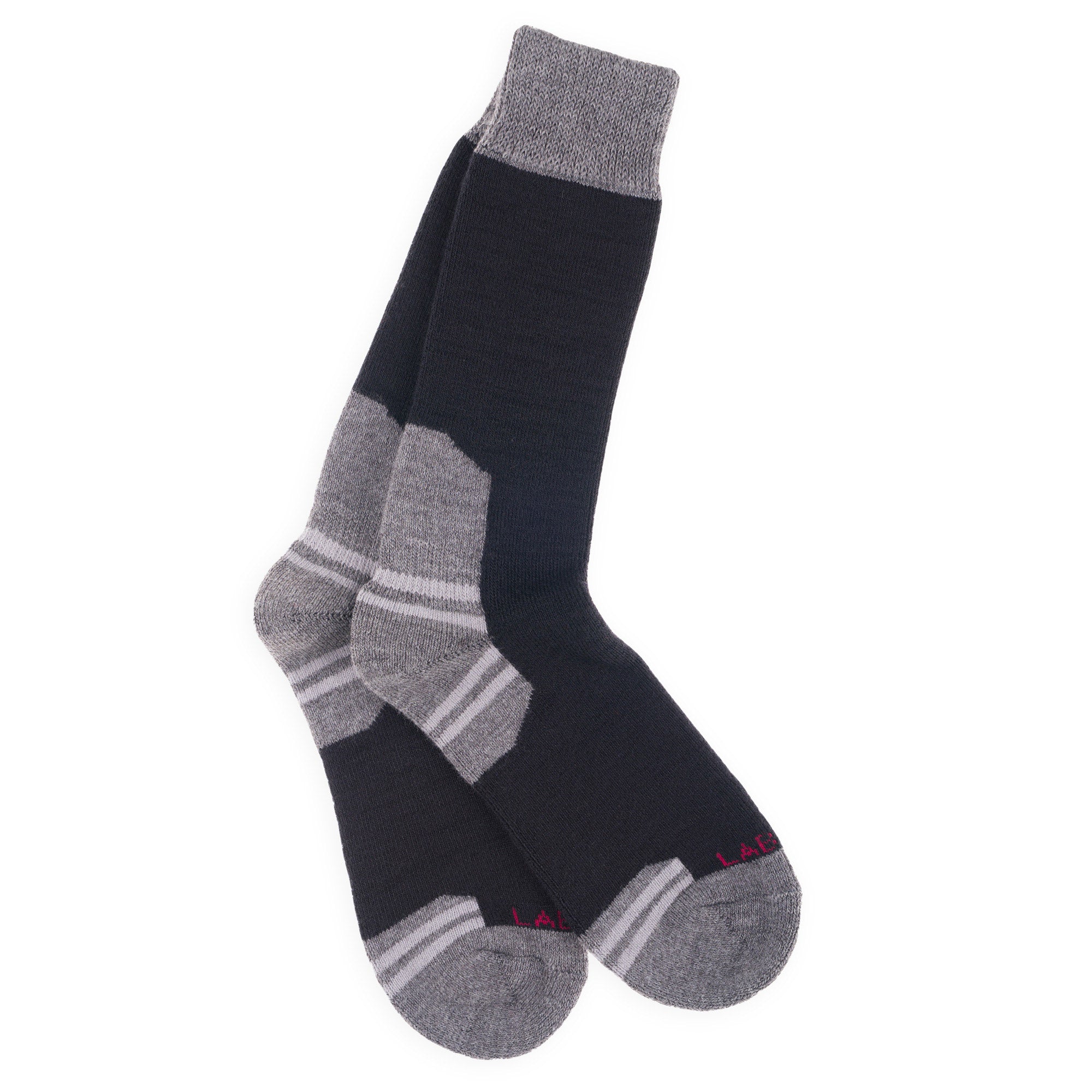 Chaussettes de randonnée en laine Noir & Gris - Epaisses