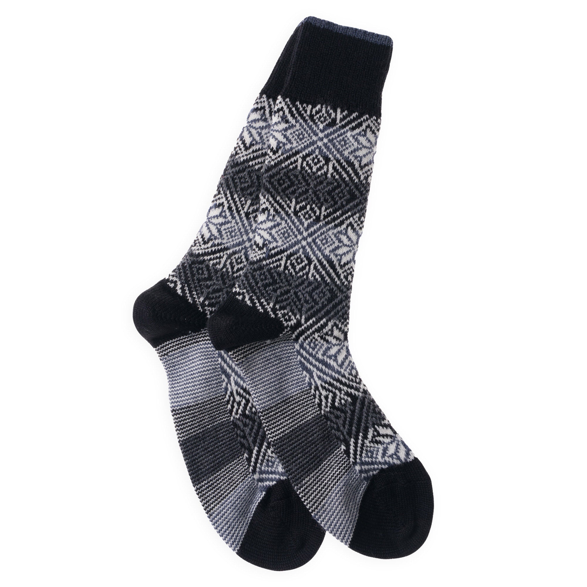 Chaussettes en laine mérinos colorées épaisses Noir - Norvégiennes