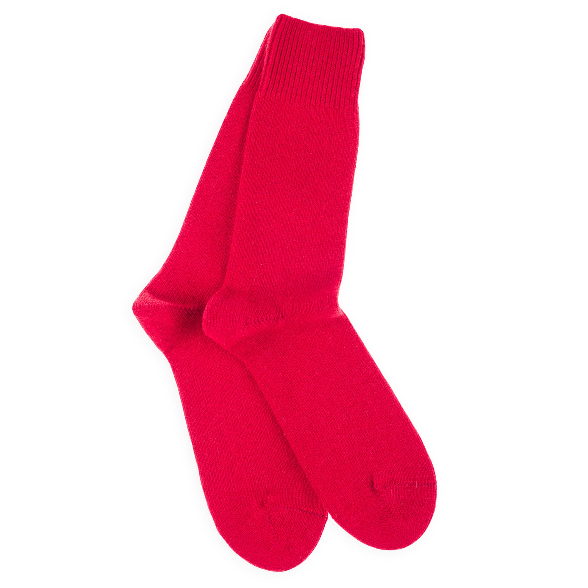 Chaussettes en laine et cachemire Rouge - Unies jersey