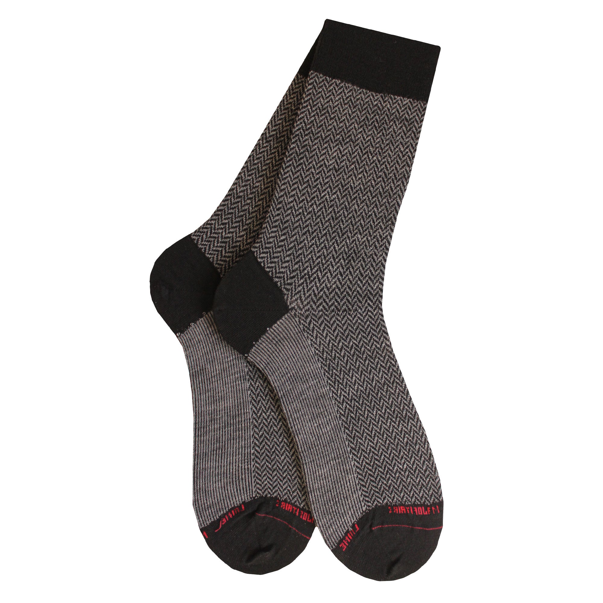 Chaussettes laine noir chevrons