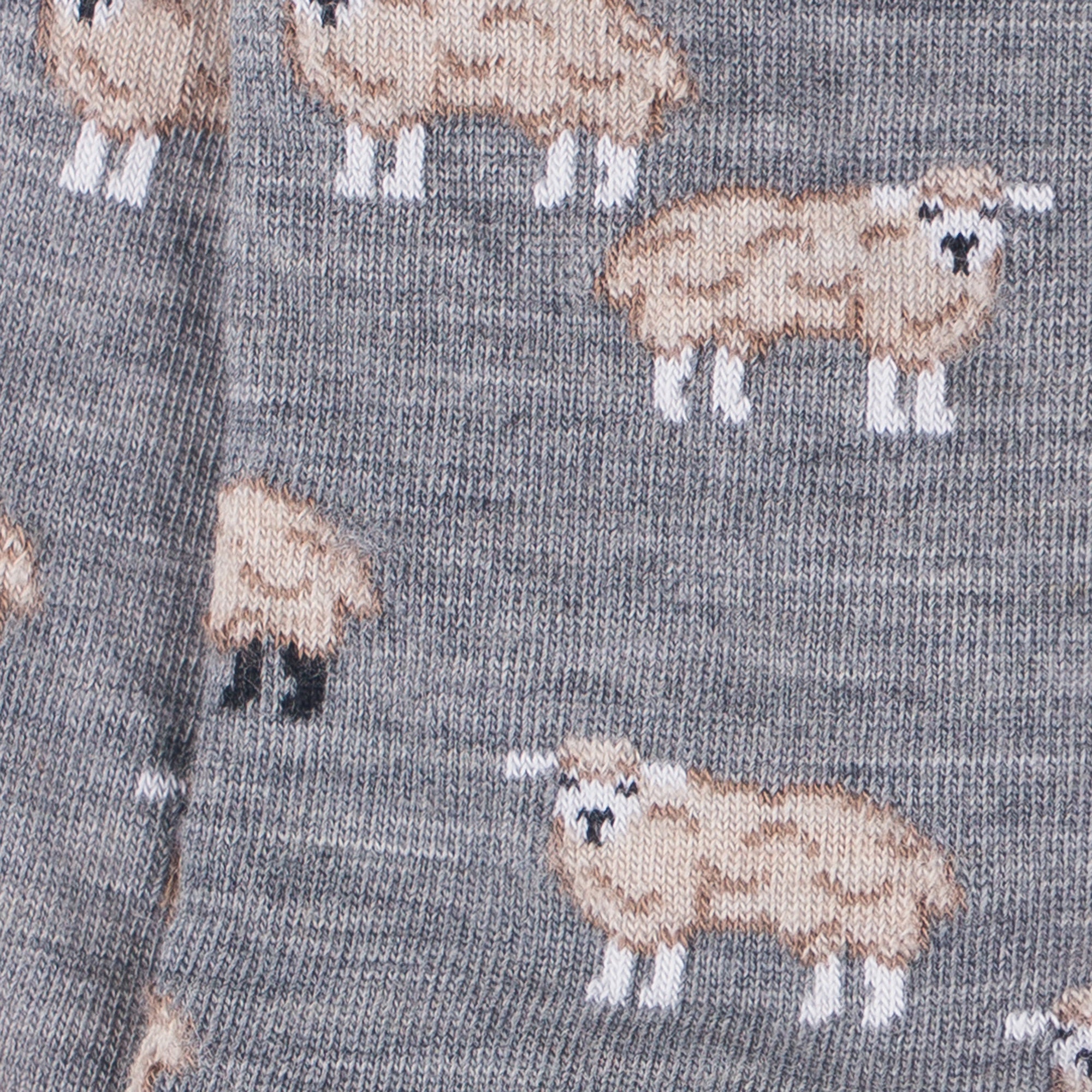 Chaussettes en laine mérinos Gris fer - Motifs semis moutons