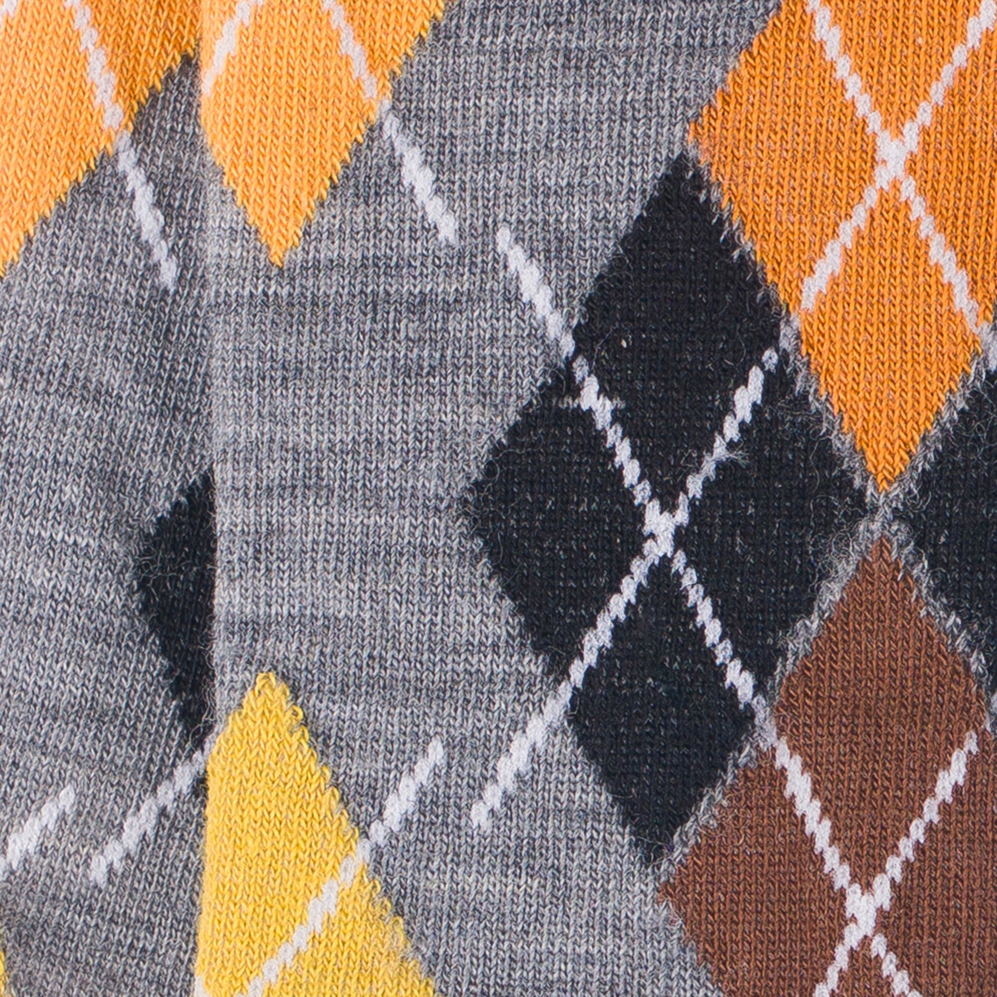 Chaussettes en laine mérinos Gris fer - Motifs losanges multicolores