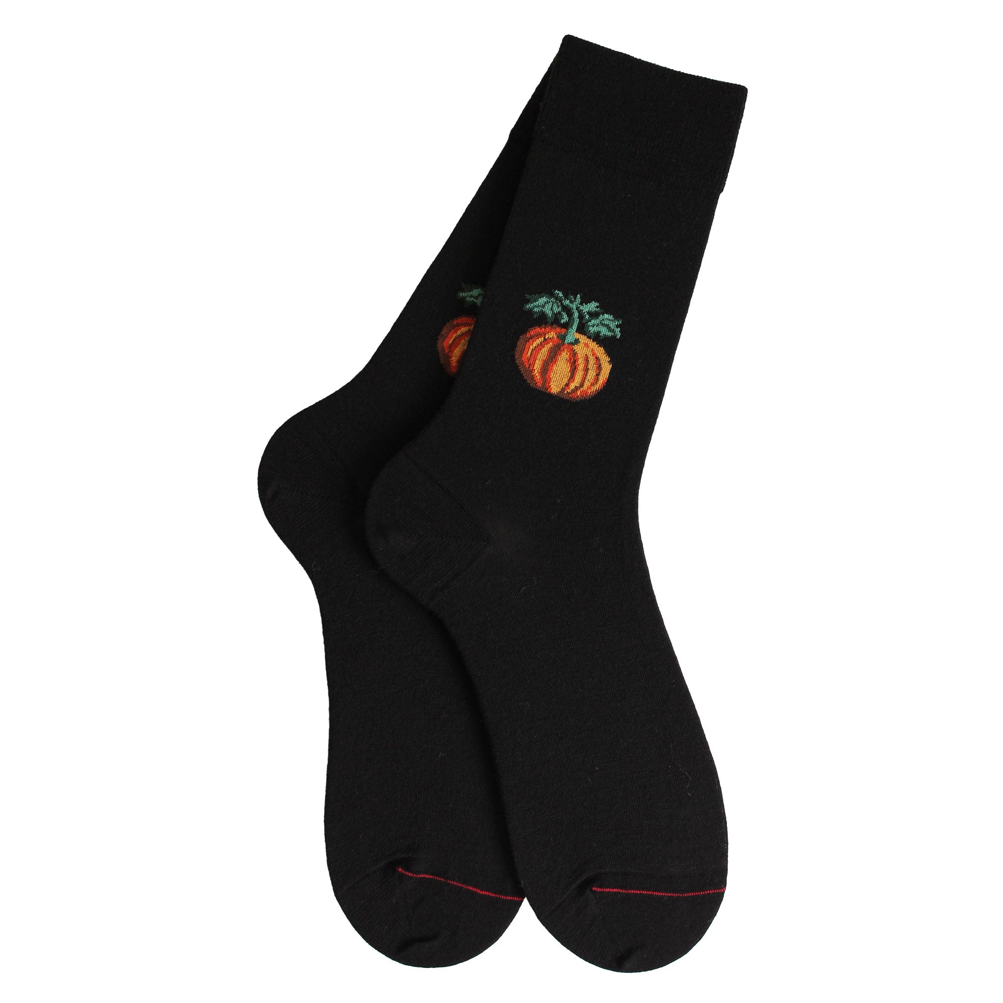 Chaussettes laine noir citrouille