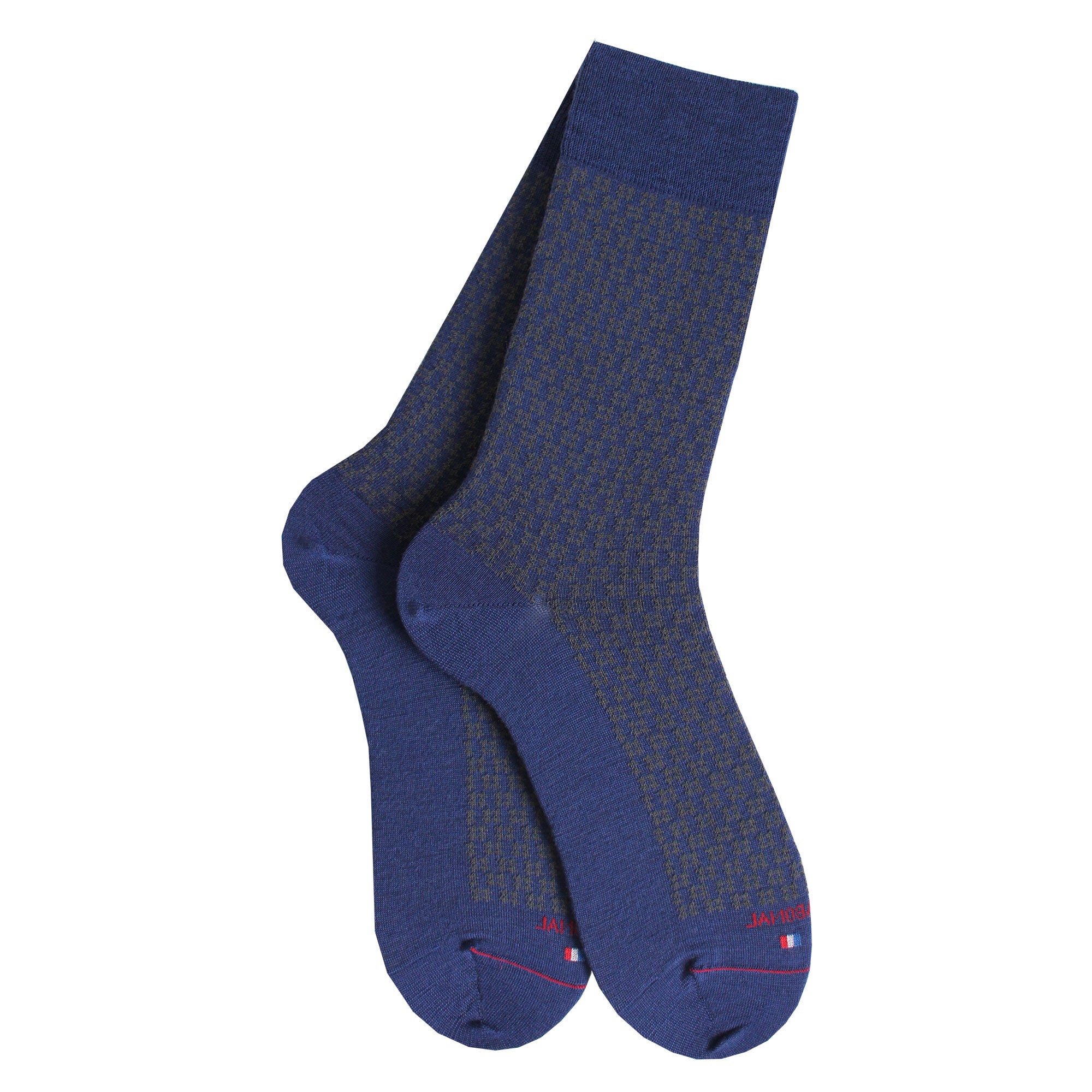 Chaussettes laine bleu pied de poule