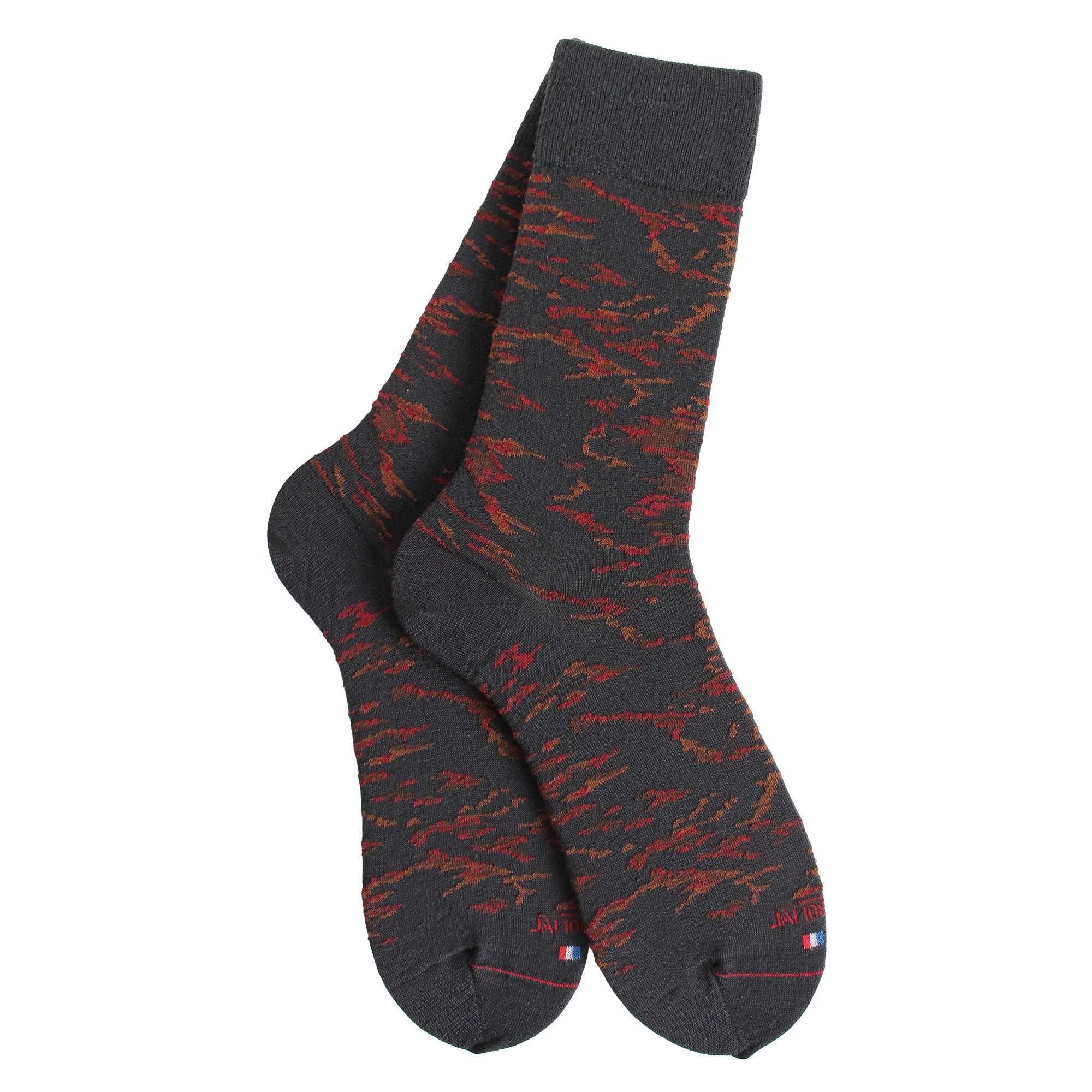 Chaussettes laine gris motif camouflage