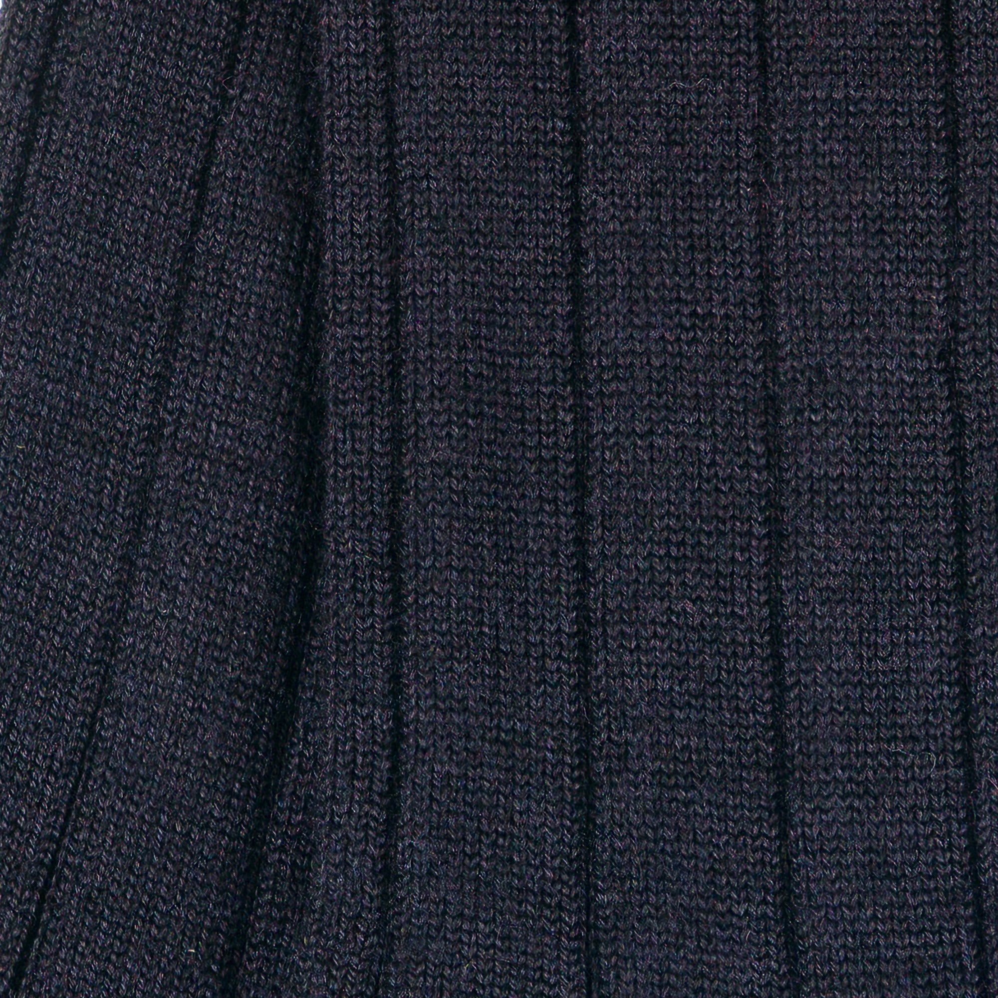Chaussettes en laine et soie Marine - Unies à Côtes
