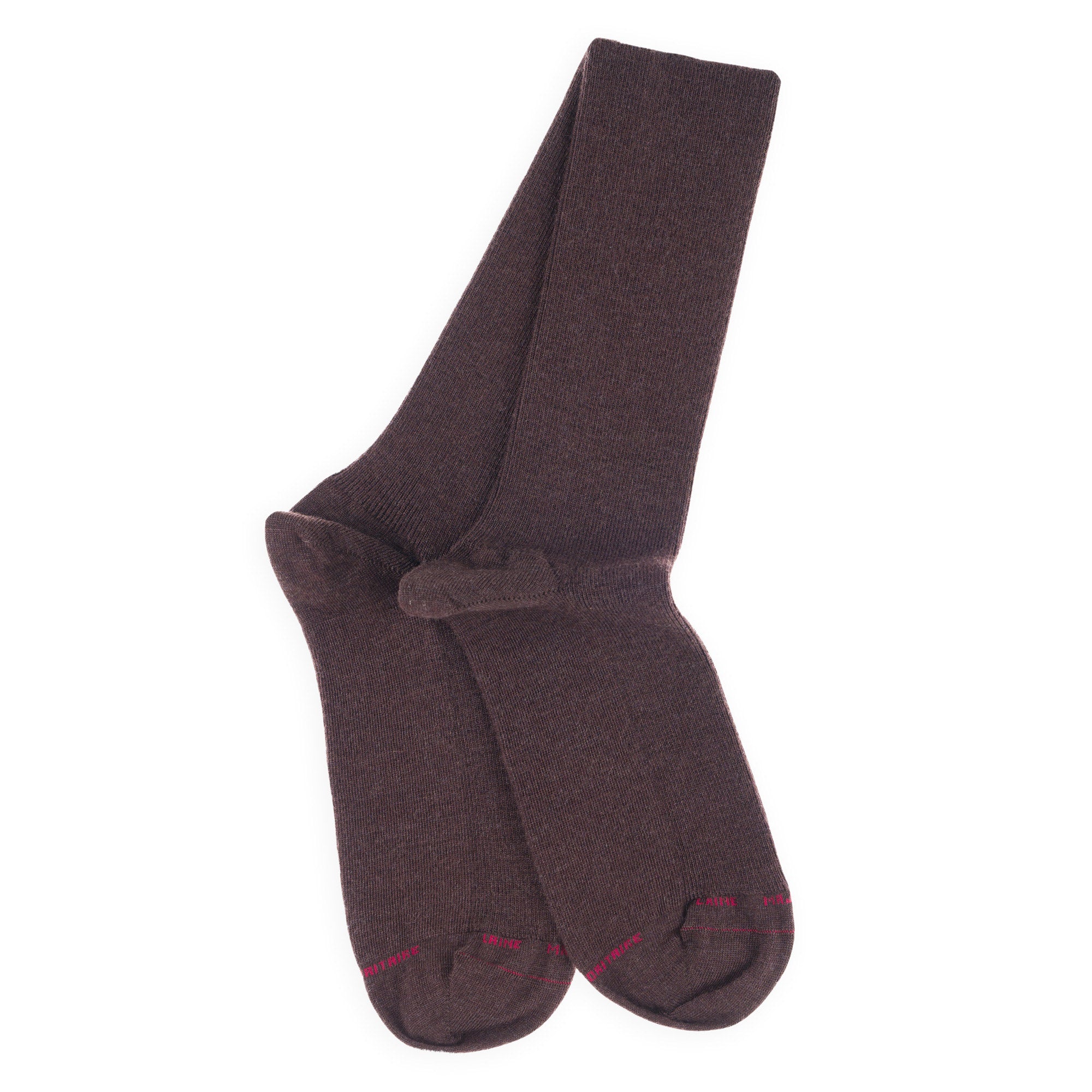 Chaussettes Non Comprimantes en laine mérinos Brun - Unies