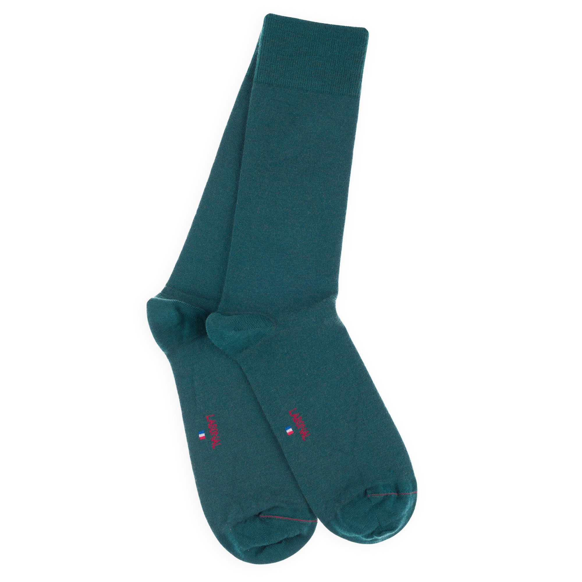 Chaussettes Unies jersey laine mérinos et intérieur coton Vert