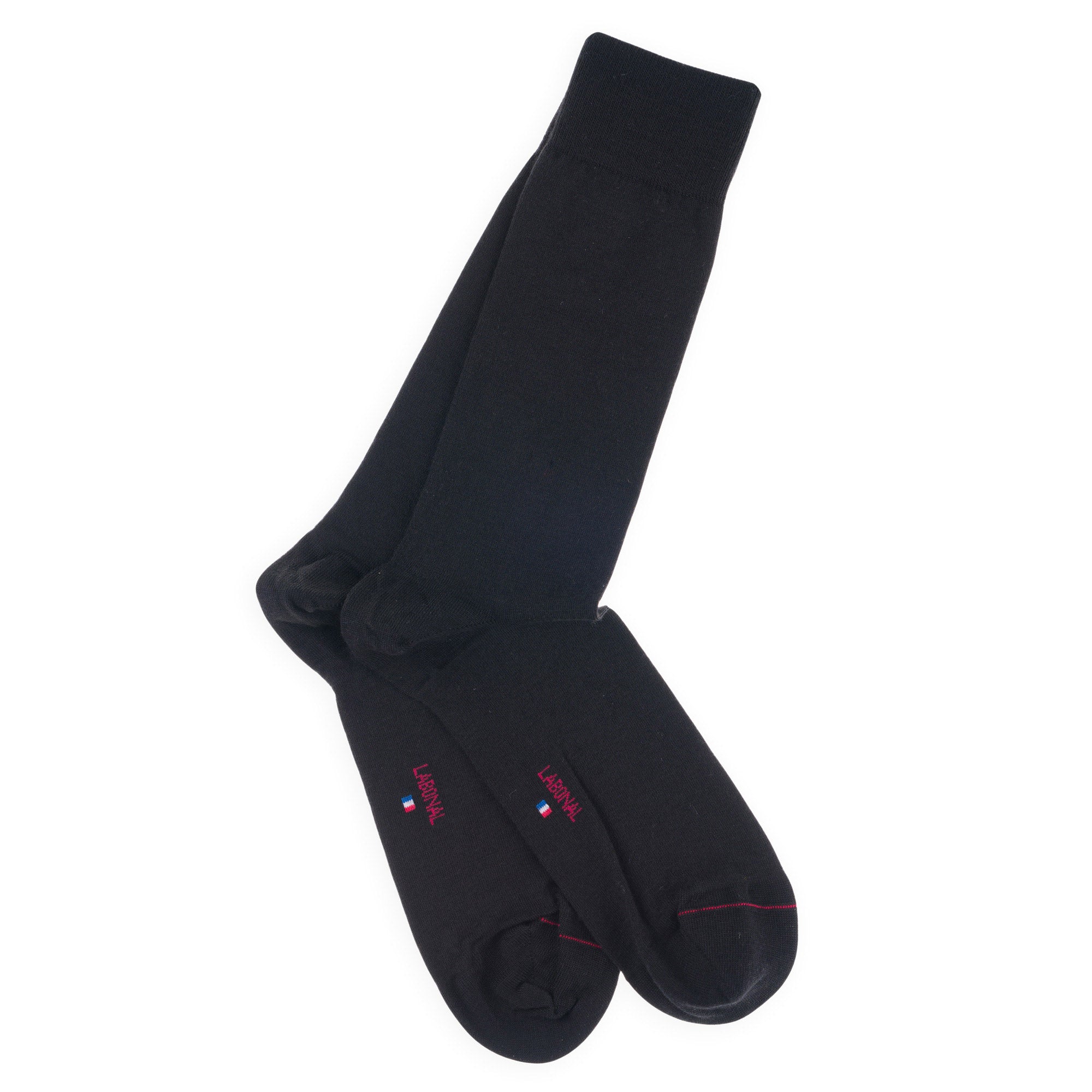 Chaussettes Unies jersey laine mérinos et intérieur coton Noir