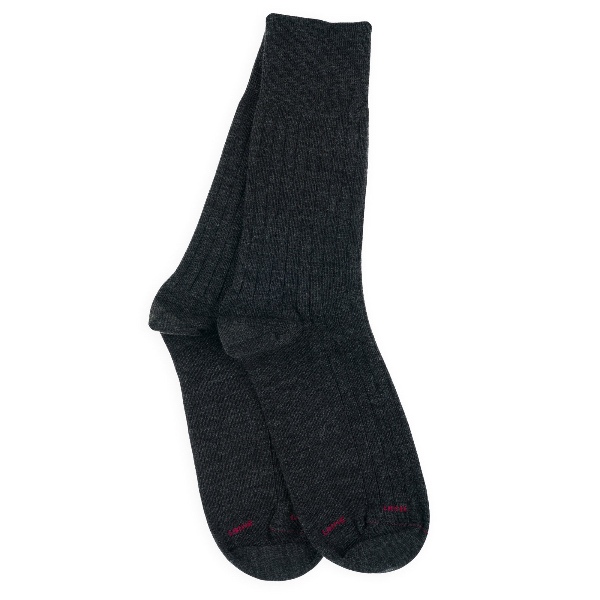 Chaussettes en laine mérinos Anthracite - À Côtes