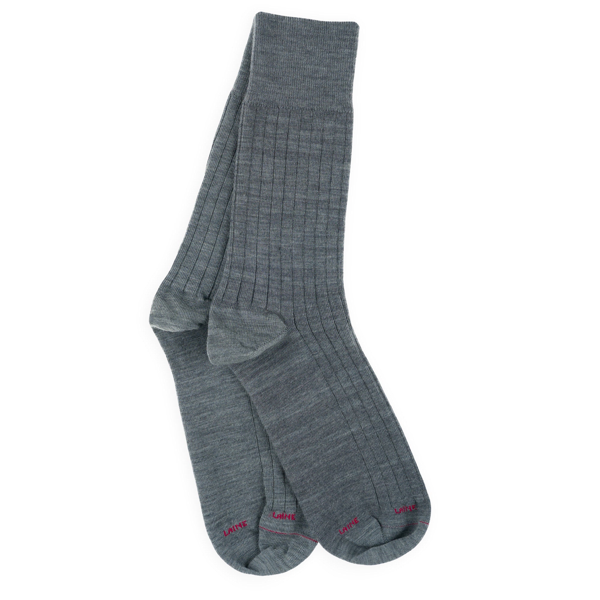 Chaussettes en laine mérinos Gris fer - À Côtes